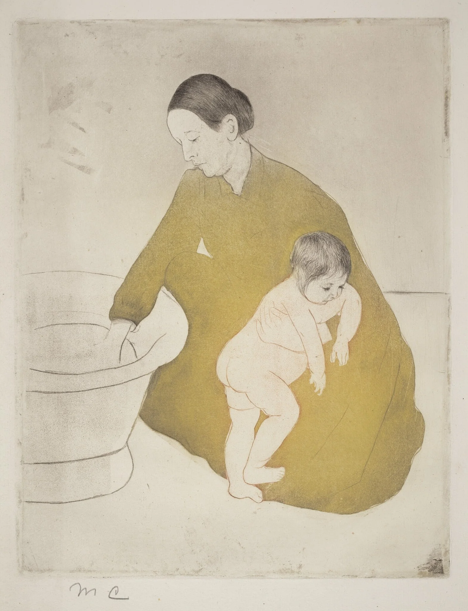The Bath, by Mary Cassatt, ink, 1890