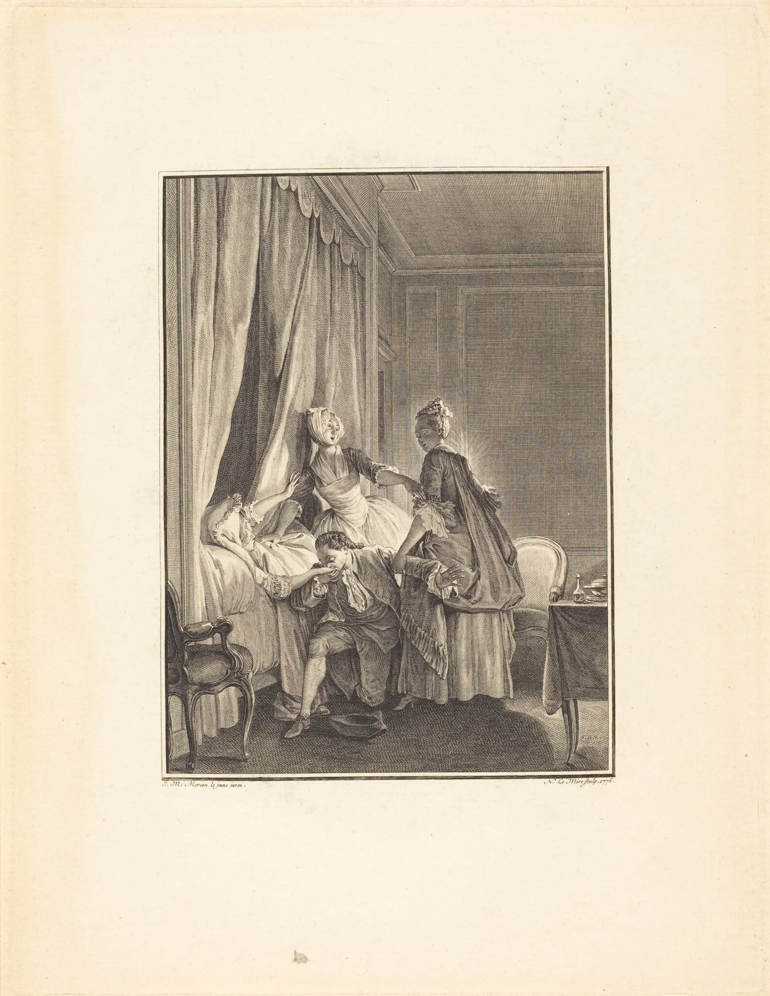L'inoculation de l'amour, by Noël Le Mire, ink, 1776
