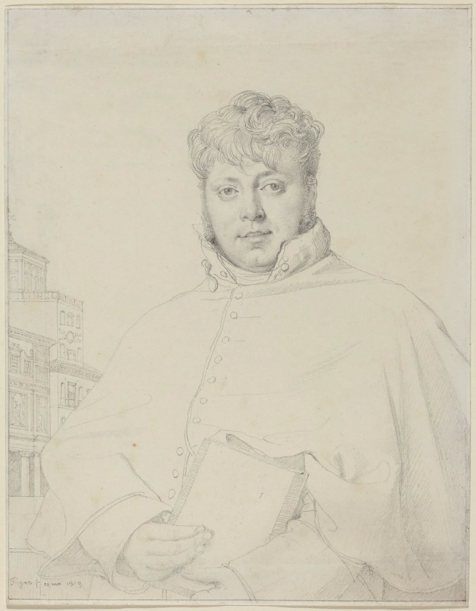 Auguste-Jean-Marie Guénepin, by Jean Auguste Dominique Ingres, graphite, 1809