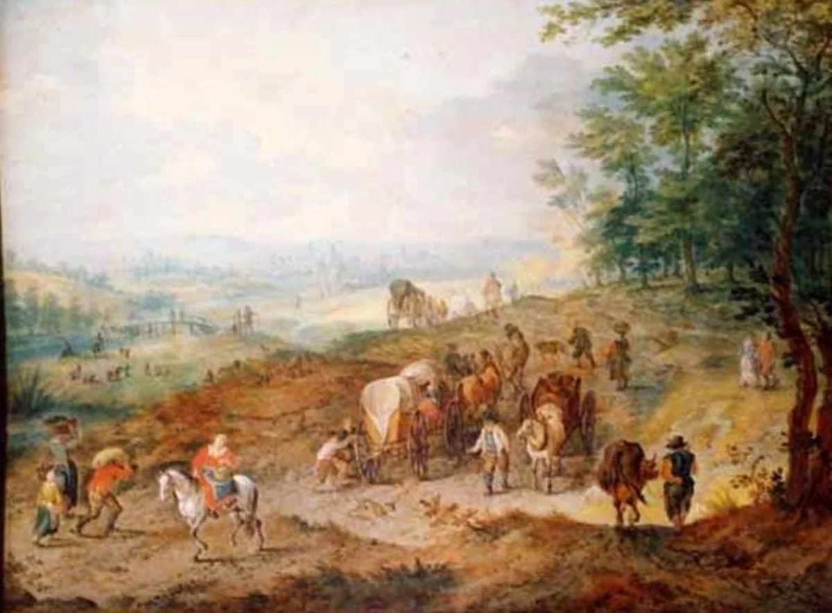 Drum lângă pădure, by Jan Brueghel I, unspecified, 1650