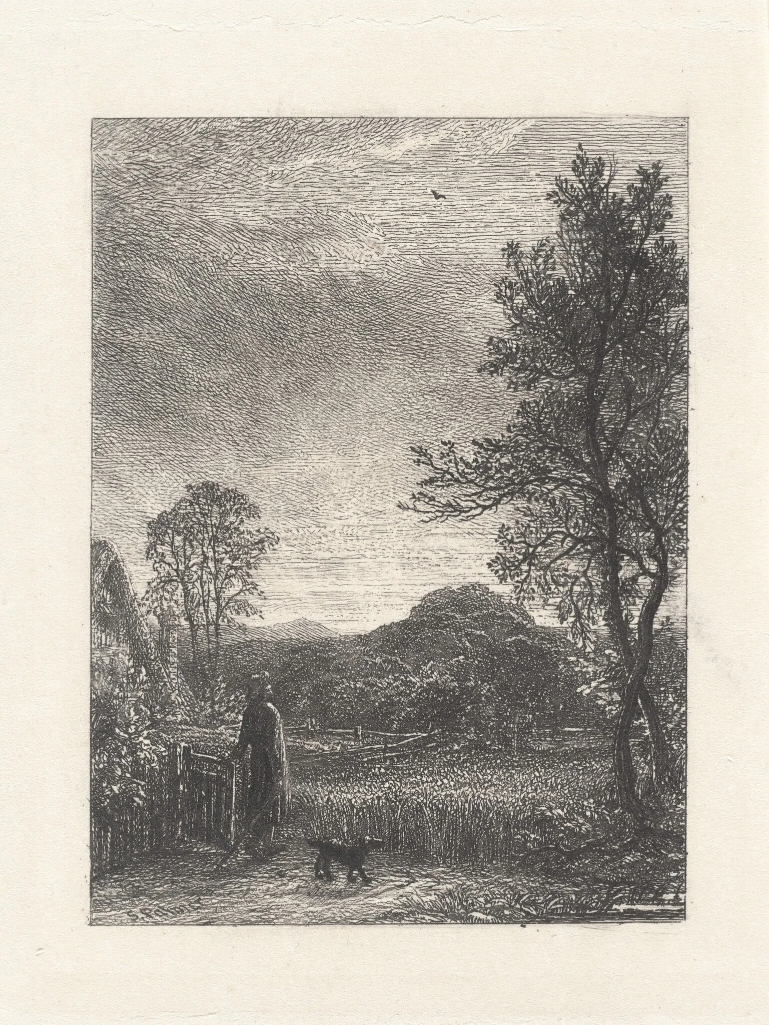 The Skylark, by Samuel Palmer, ink, 1850