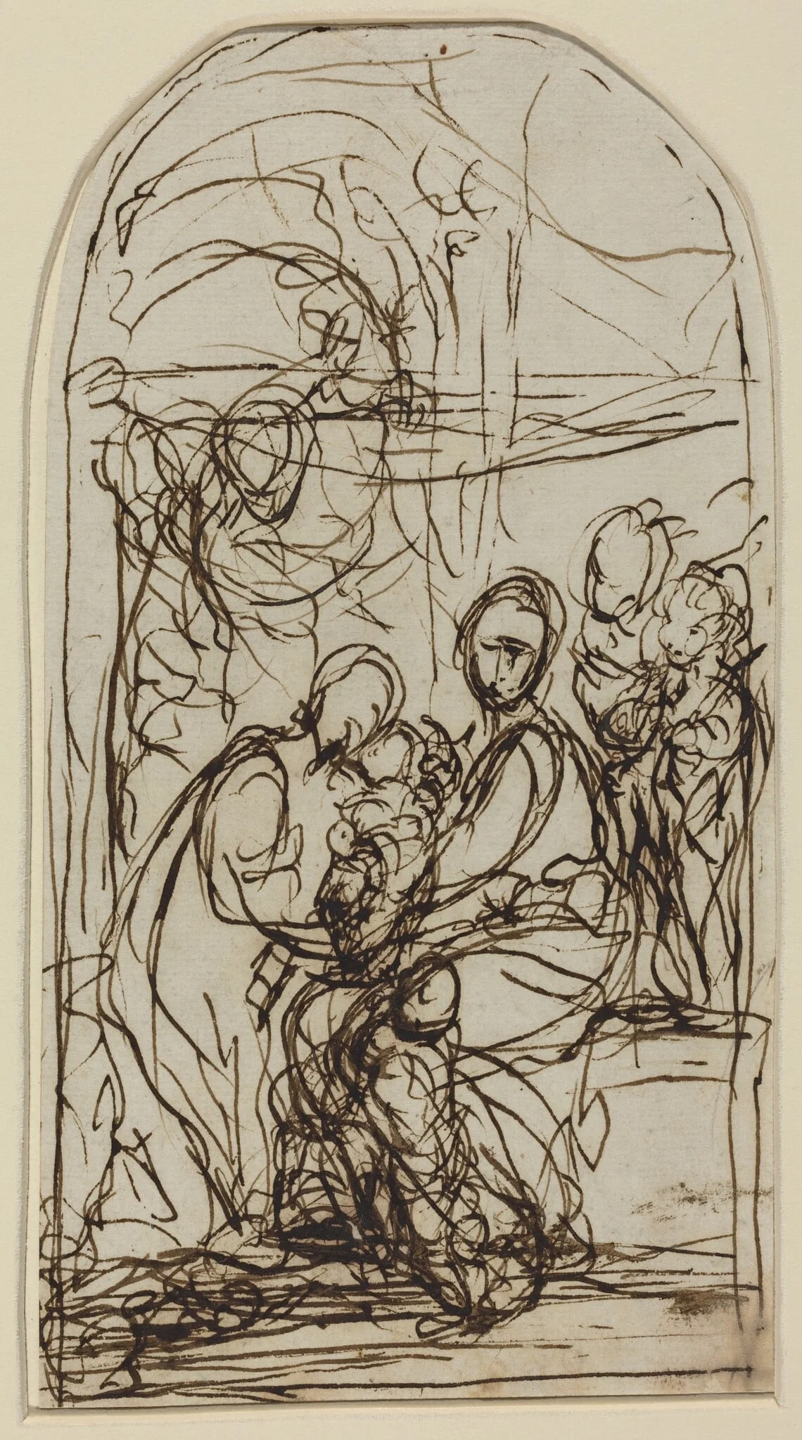 The Mystic Marriage of Saint Catherine?, by Italian 17th Century, ink, 1600