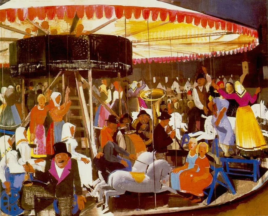 Carousel, by Vilmos Aba-Novák, tempera, 1931