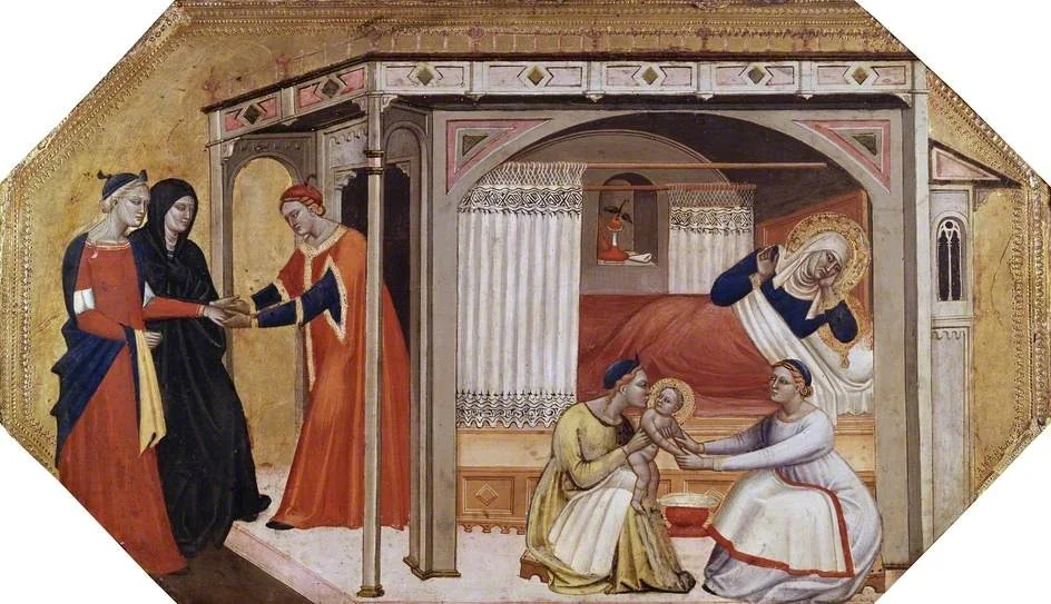 The Birth of the Virgin Mary, by Master of the Ashmolean Predella, unspecified, 1367
