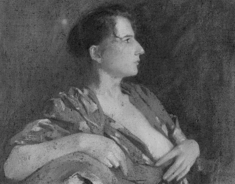 The Lilac Kimono, by Samuel Isham, oil, 1899