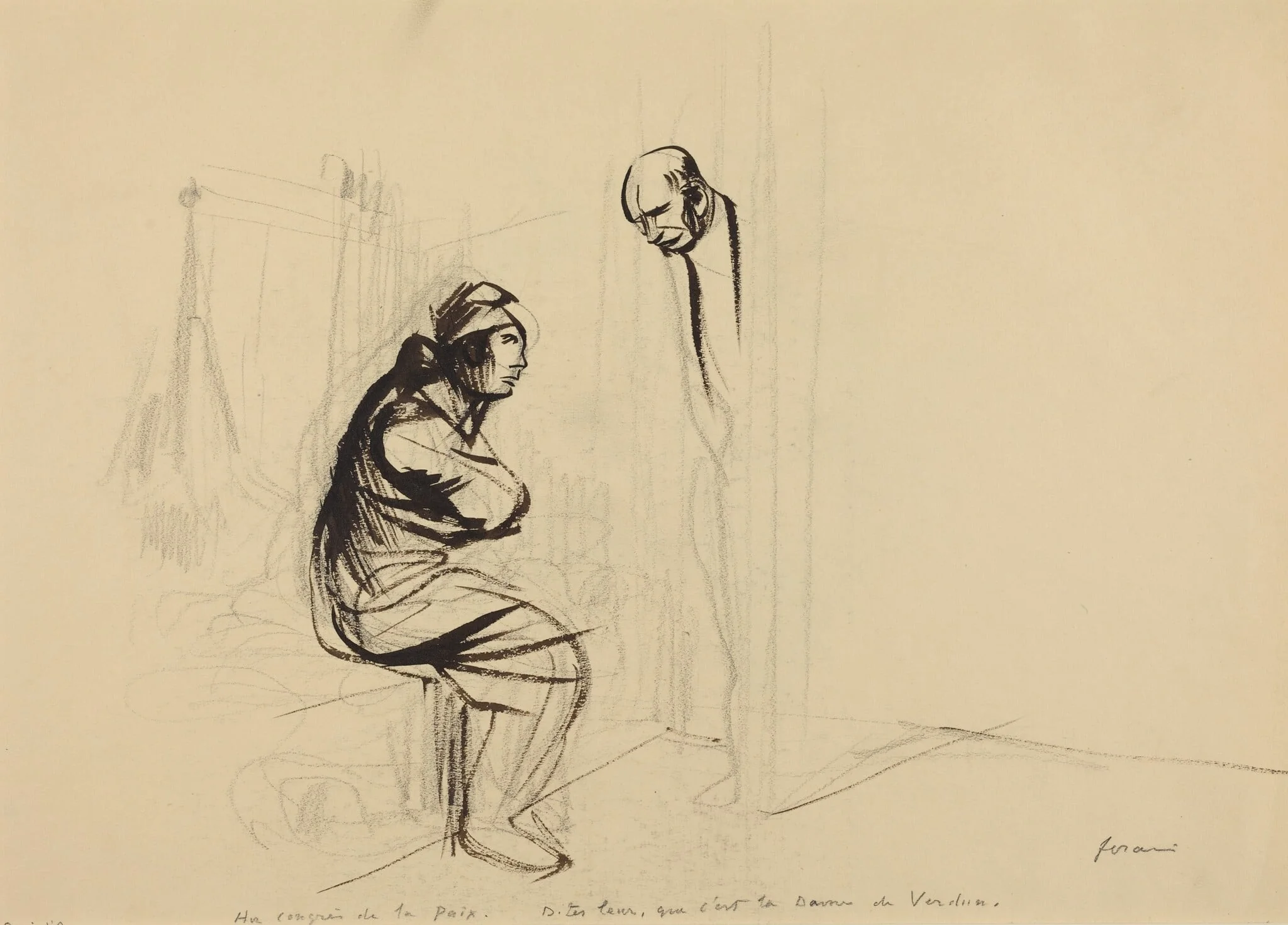 a) Au congres de la Paix (recto); b) Untitled (verso)
