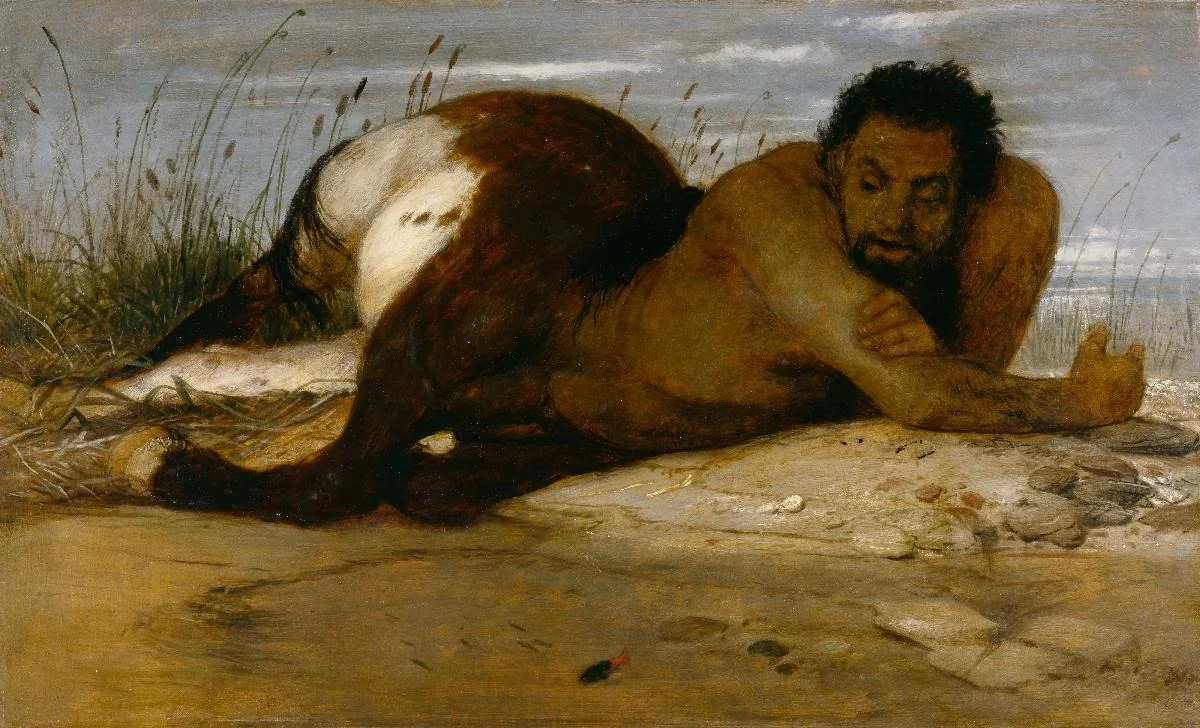 Kentaur, den Fischen zuschauend, by Arnold Böcklin, unspecified, 1890