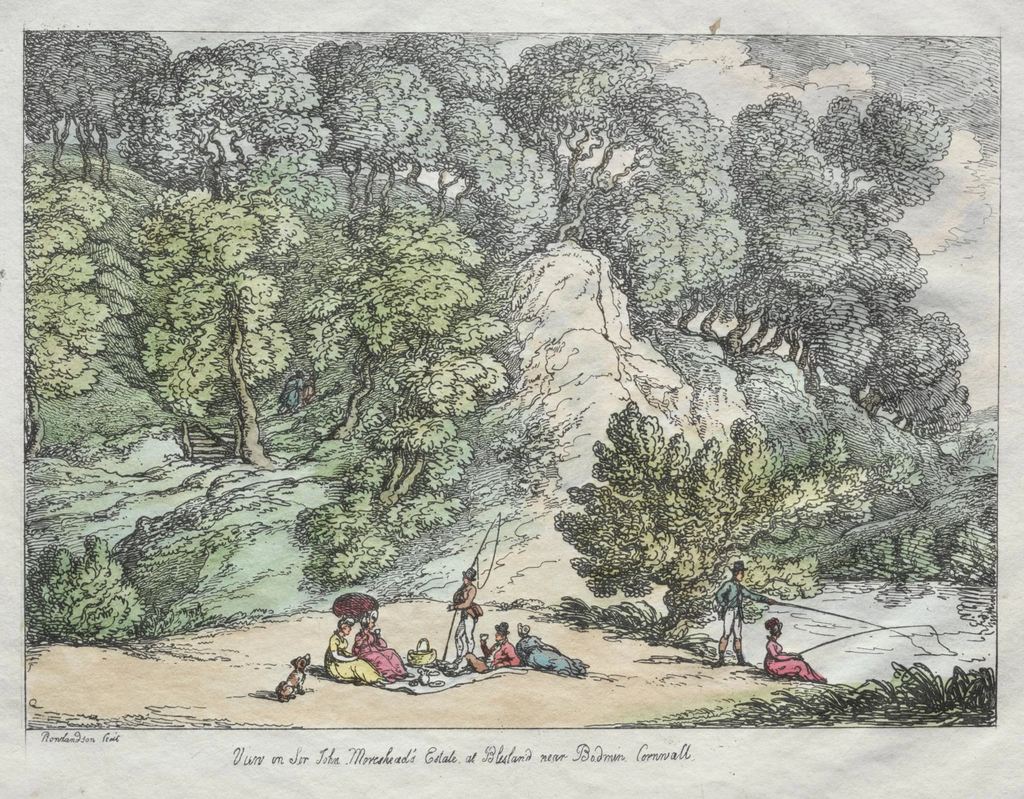 View on Sir John Moreshead's Estate at Blisland near Bodmin, Cornwall, by Thomas Rowlandson, 1805