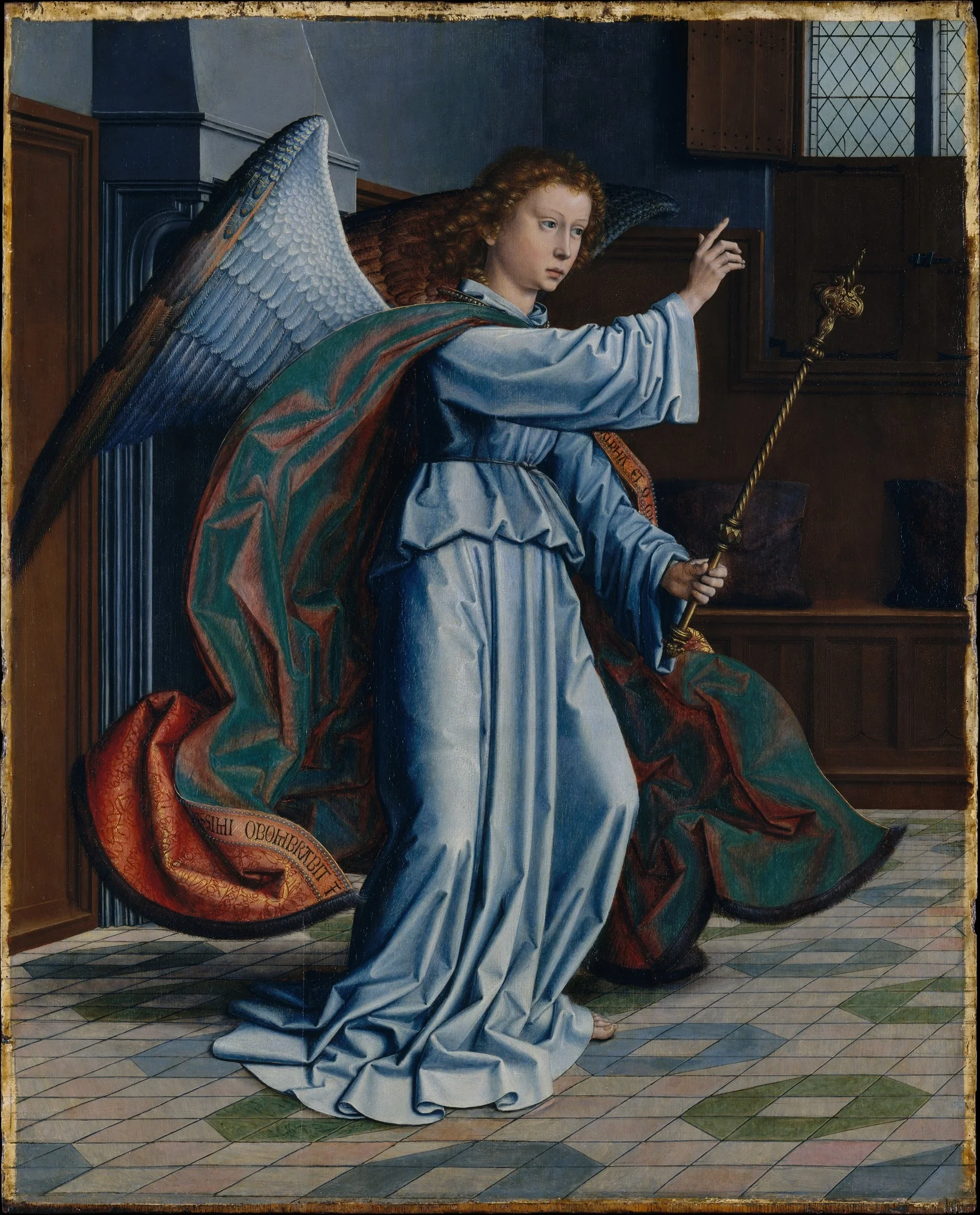 Angel of  Annunciation, by Gerard David, oil, 1506