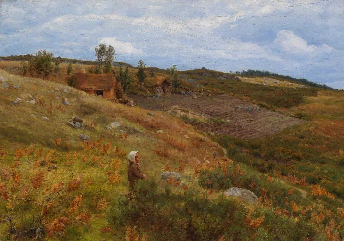 Mökki Hallandissa, by Niels Skovgaard, unspecified, 1908