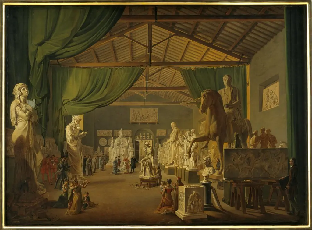 Pave Leo Xll aflægger besøg i Thorvaldsens værksteder ved Piazza Barberini, 18. oktober 1826