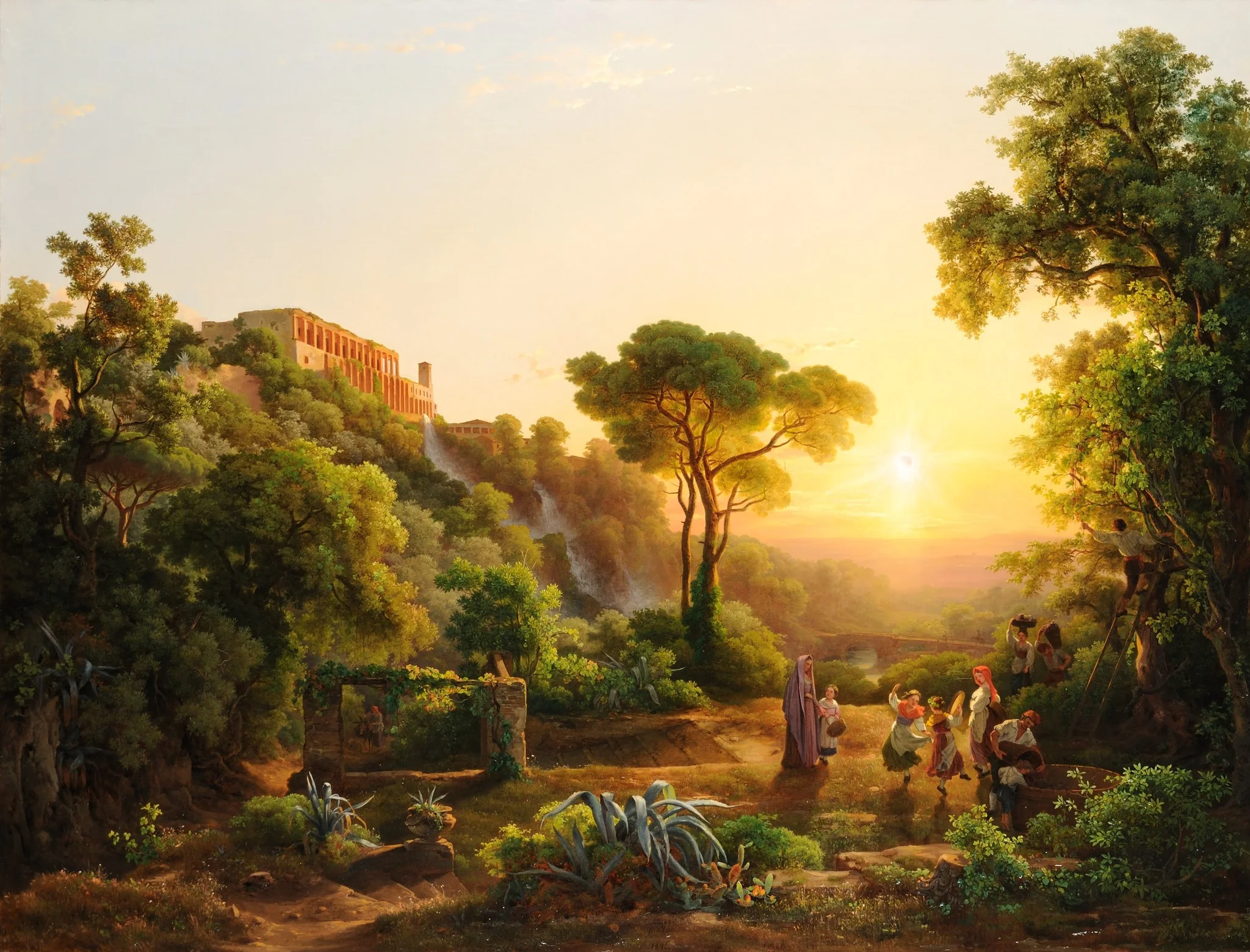 Landscape at Tivoli, with a Scene from the Grape Harvest
