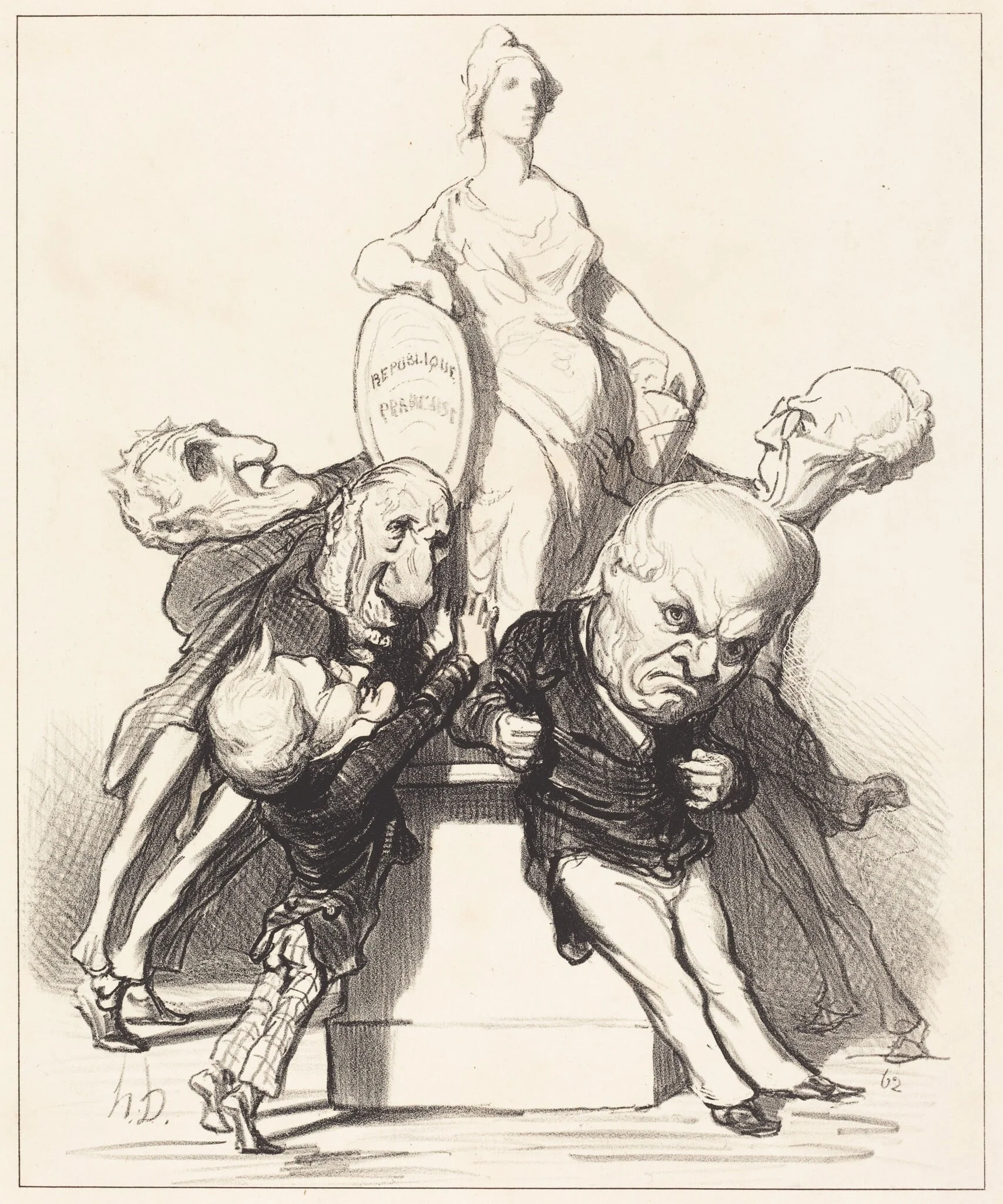 Ils prétendent qu'ils la soutiennent, by Honoré Daumier, ink, 1849