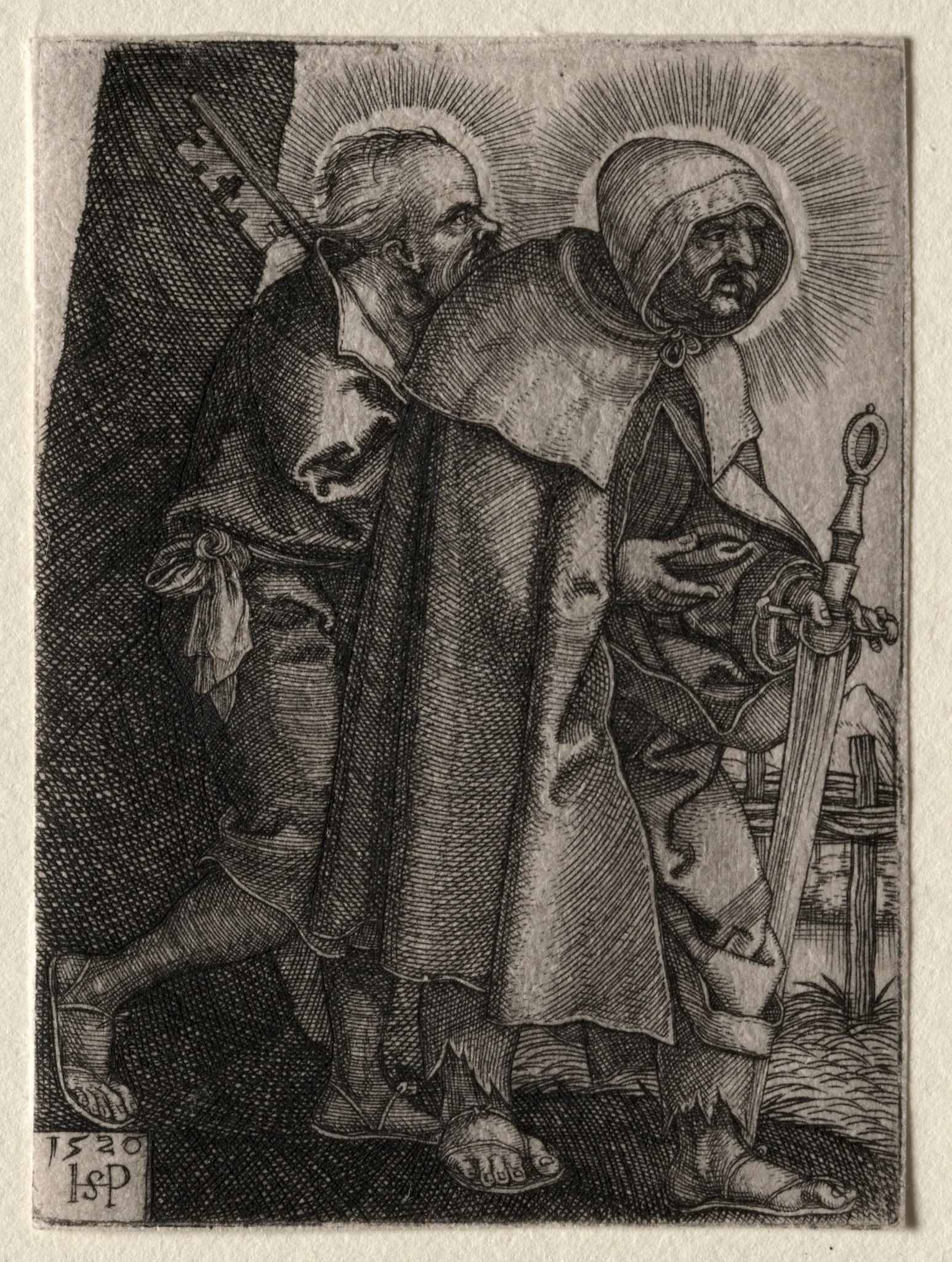 Christ and the Apostles: St. Peter and St. Paul, by Sebald Beham, 1520