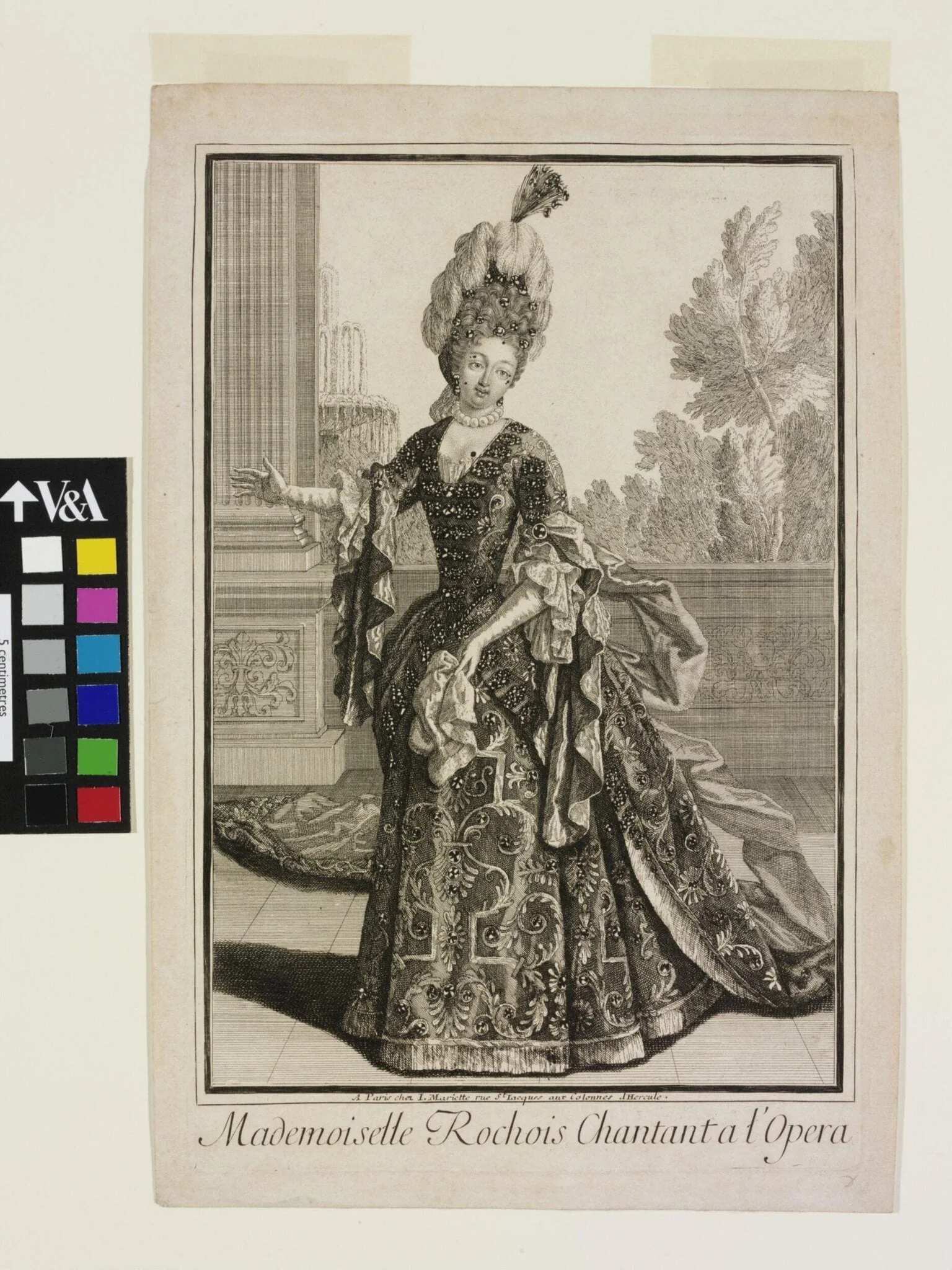 Mademoiselle Rochois Chantant a L'Opera, by J. Mariette, 1650