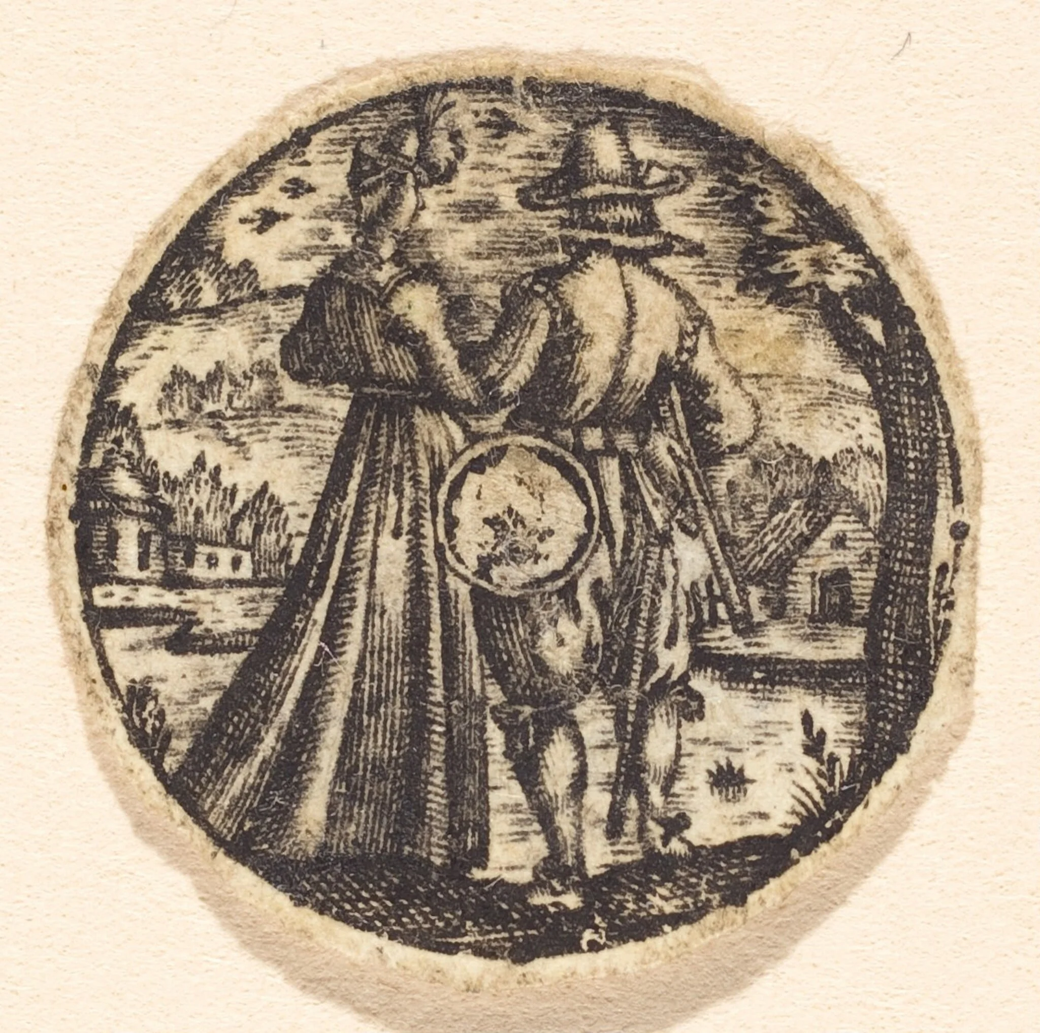 Lovers, by Antoine Jacquard, ink, 1612