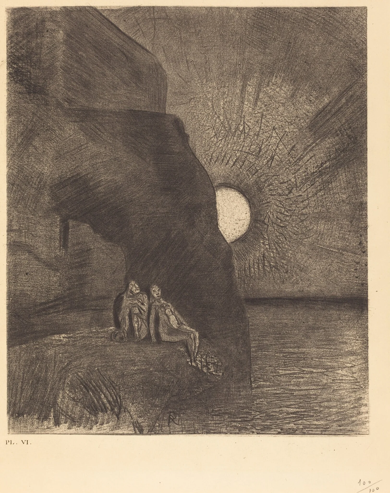 Sans cesse a mes cotes s'agite le demon (Ceaselessly by my side the demon stirs), by Odilon Redon, ink, 1890