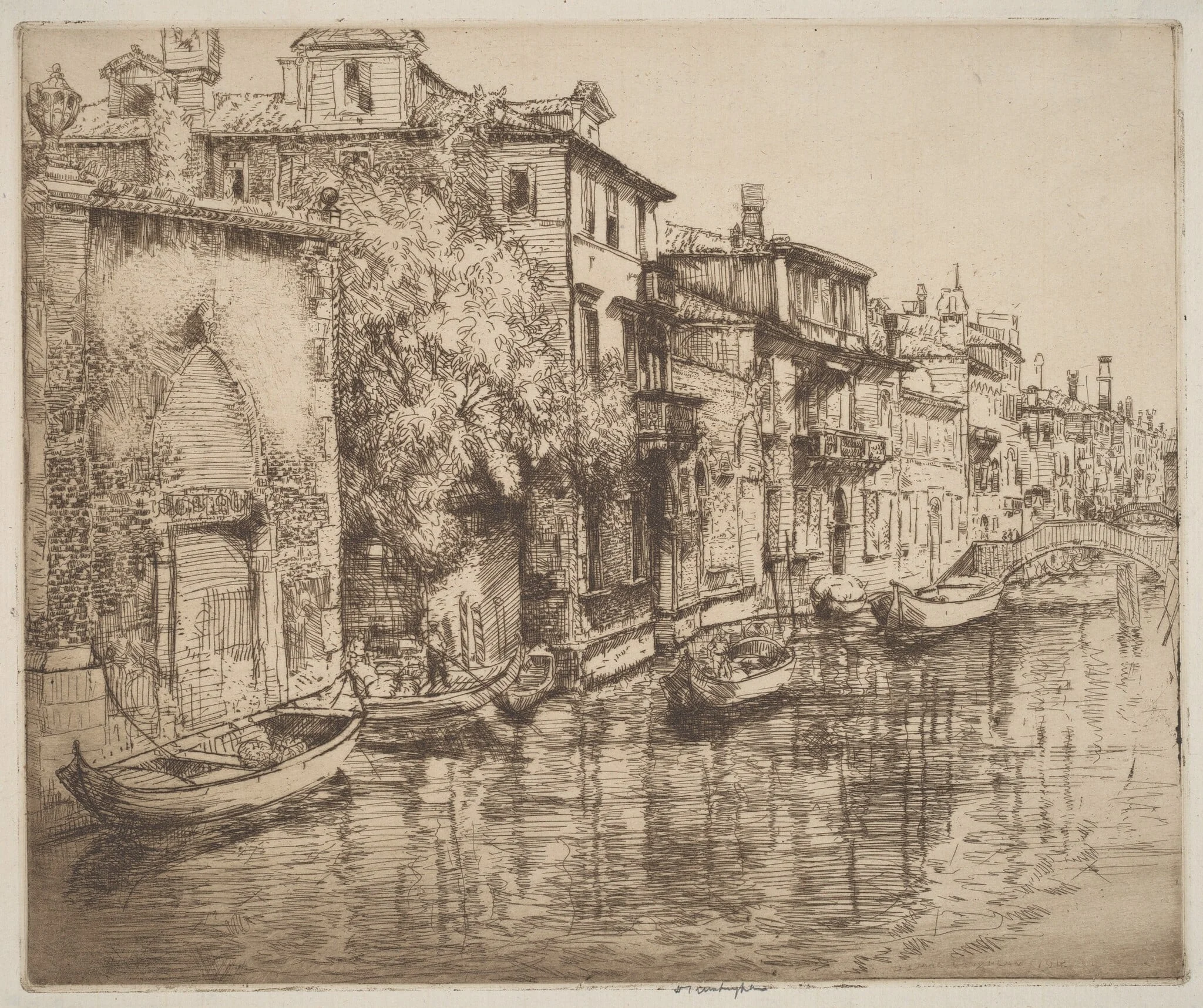 Venetian Noontide, by Donald Shaw MacLaughlan, ink, 1916