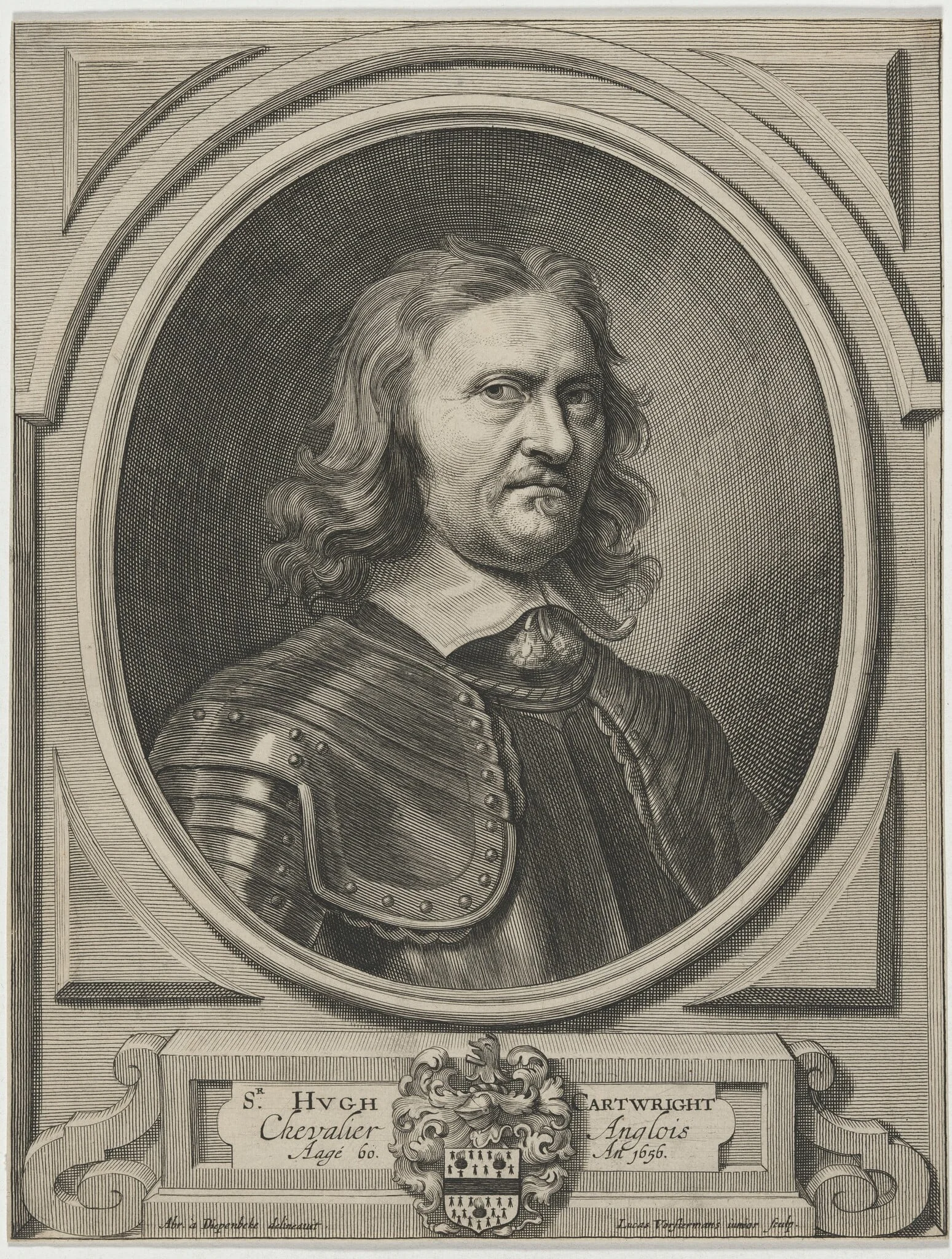 Sir Hugh Cartwright, by Lucas Vorsterman II, ink, 1656