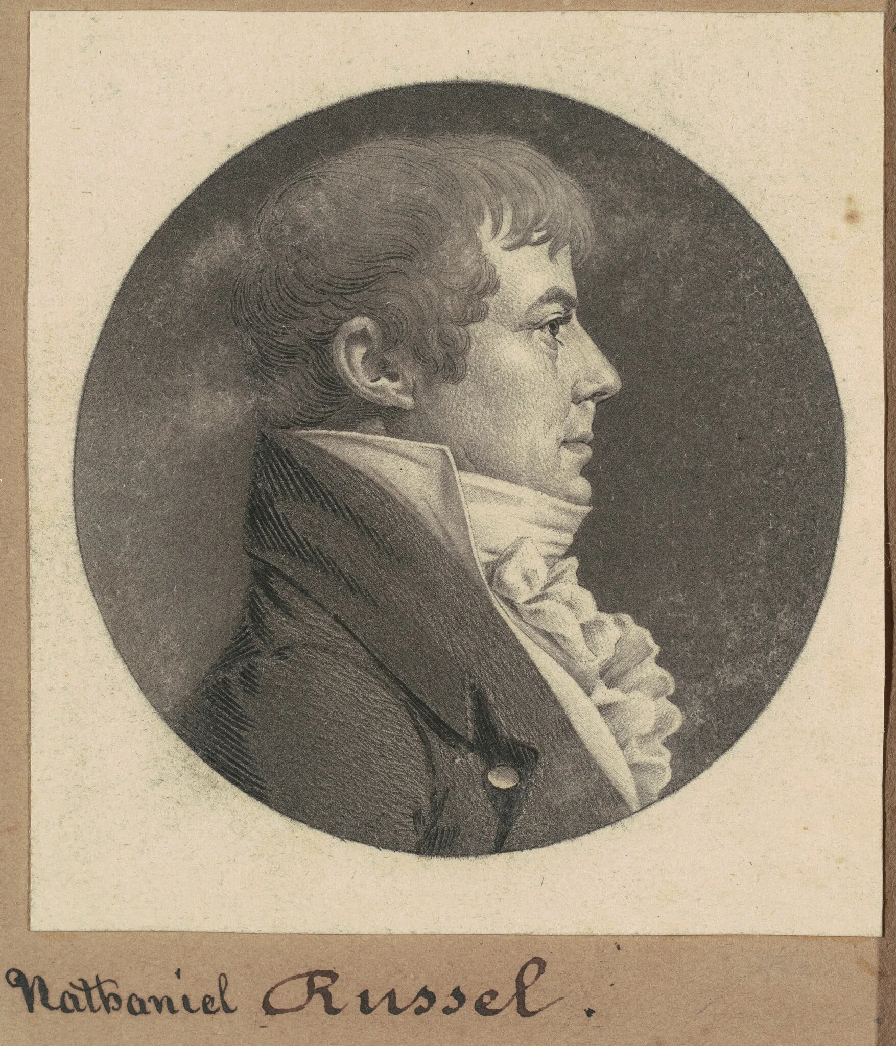 Russell, by Charles Balthazar Julien Févret de Saint-Mémin, ink, 1809