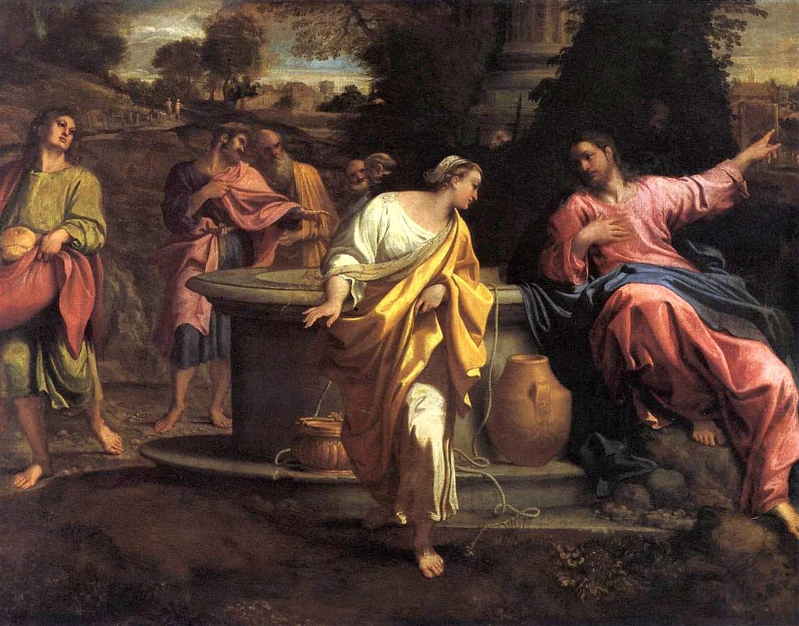 Christ and the Woman of Samaria, by Annibale Carracci, oil, 1550