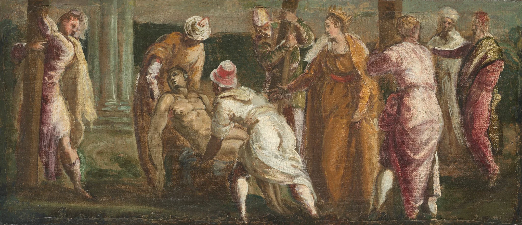 Saint Helen Testing the True Cross, by Tintoretto, oil, 1545