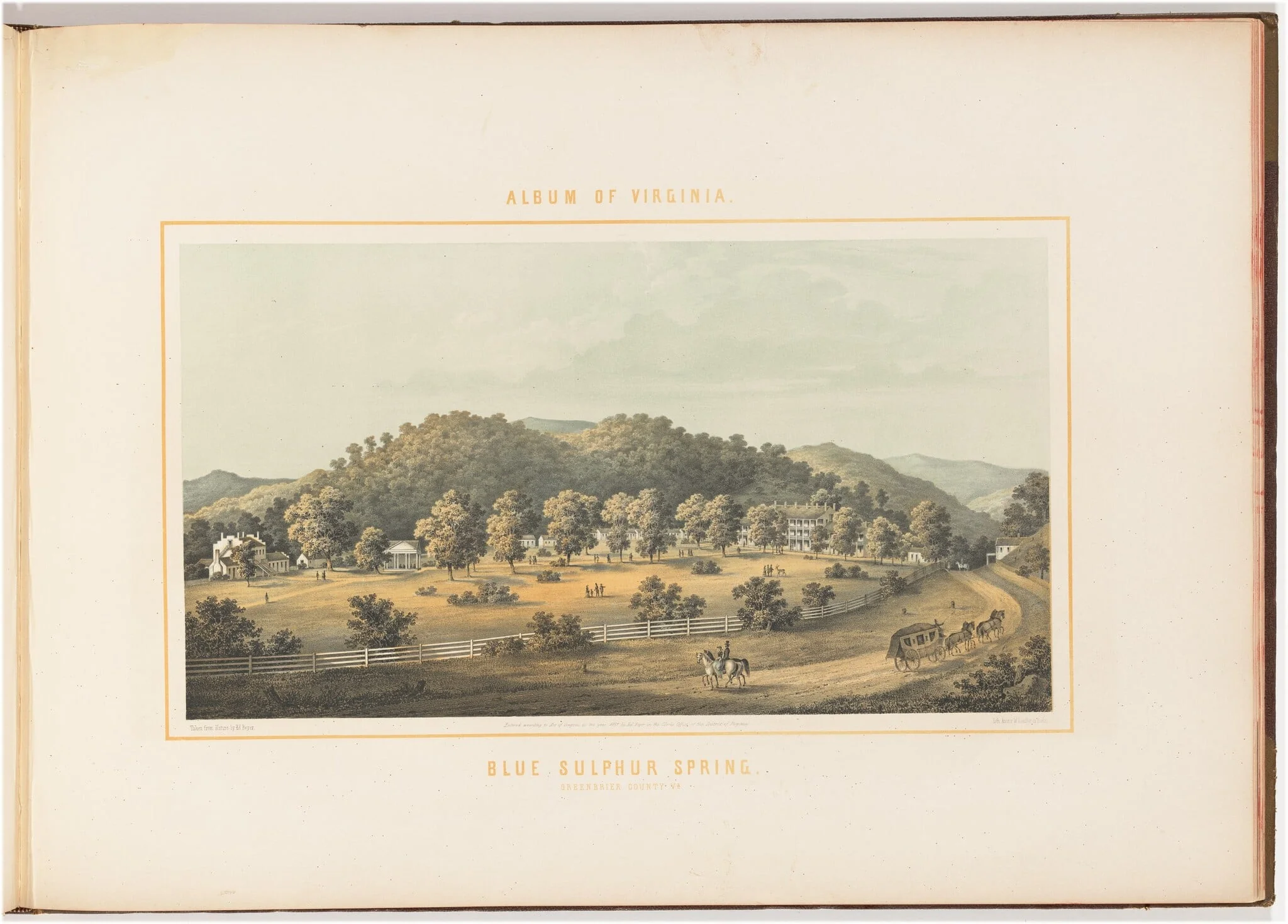Blue Sulphur Spring, by Edward Beyer, ink, 1857