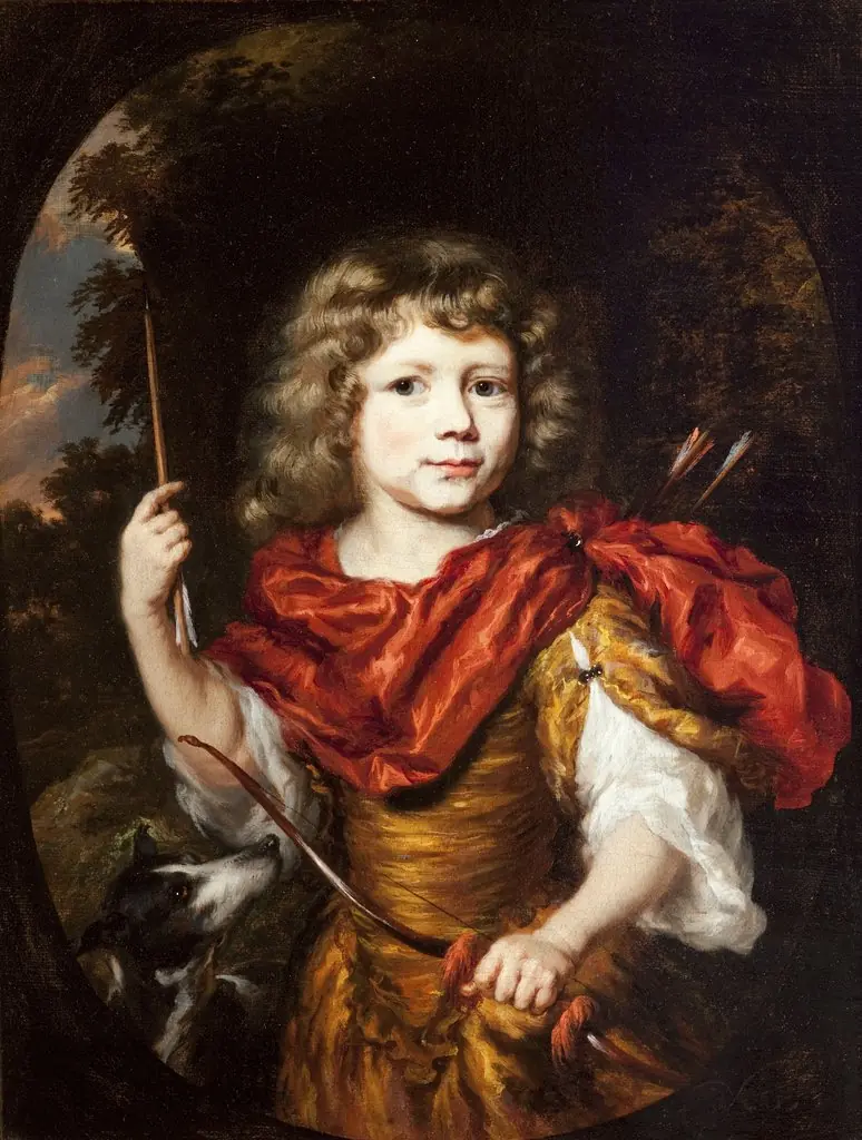 Portrait of a Boy as a Hunter, with a Bow and Arrow and a Dog