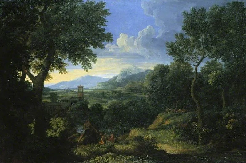 Landscape near Rome, by Gaspard Dughet, oil, 1654