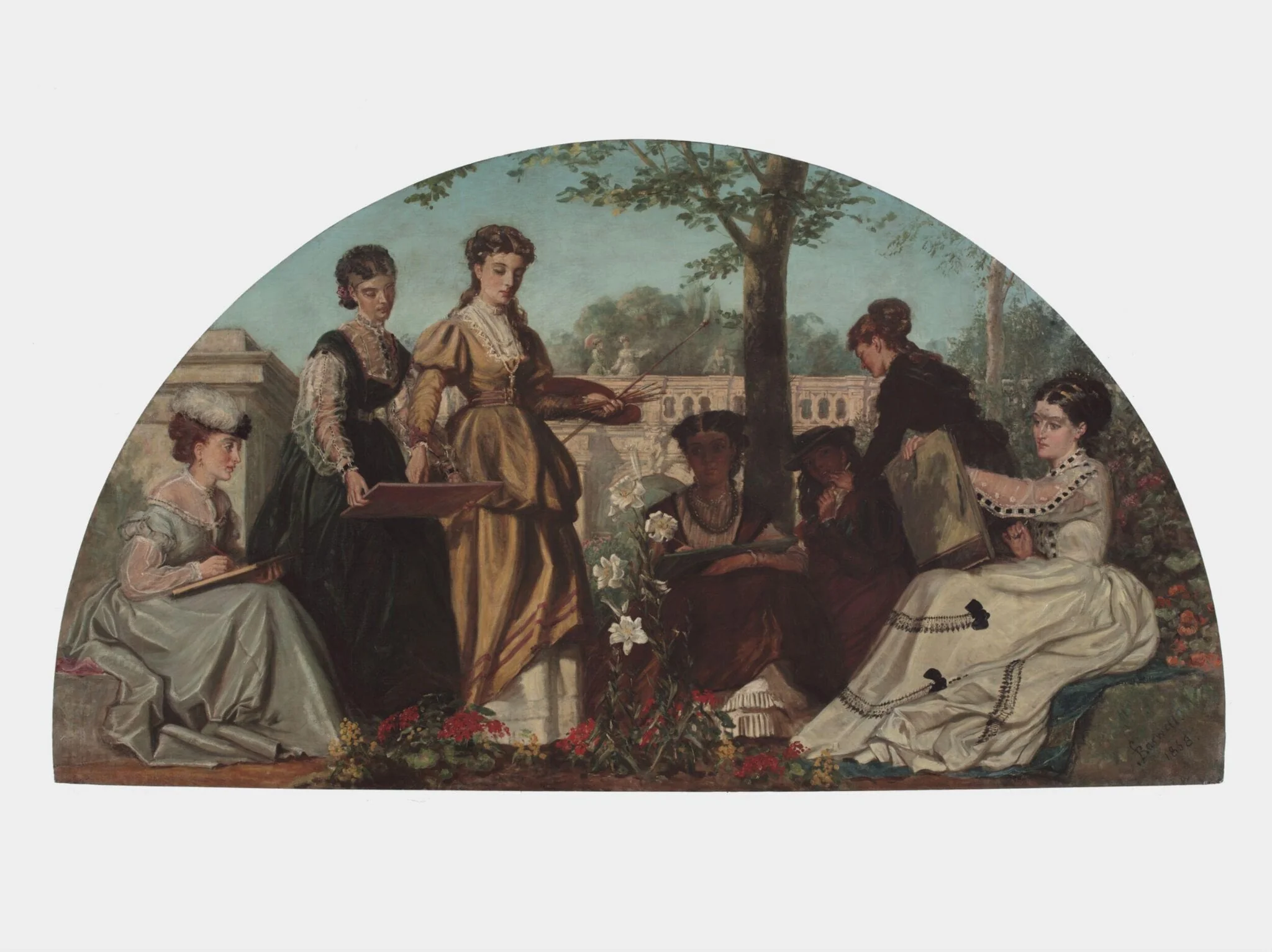 Flower Painting, by Frederick Bacon Barwell, oil, 1868