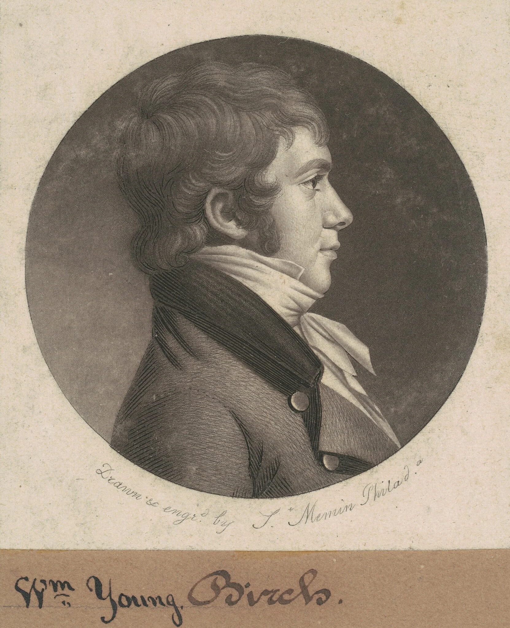 George Pepper, by Charles Balthazar Julien Févret de Saint-Mémin, ink, 1802
