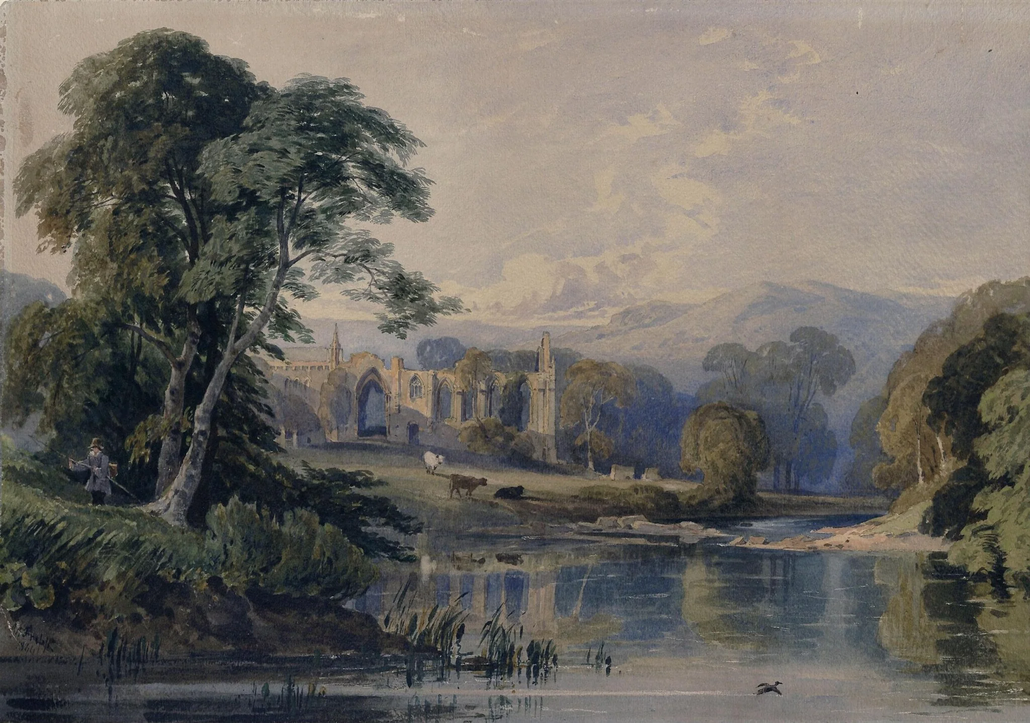 Dunstaffnage Castle, Argyllshire, by Fripp, watercolor, 1869