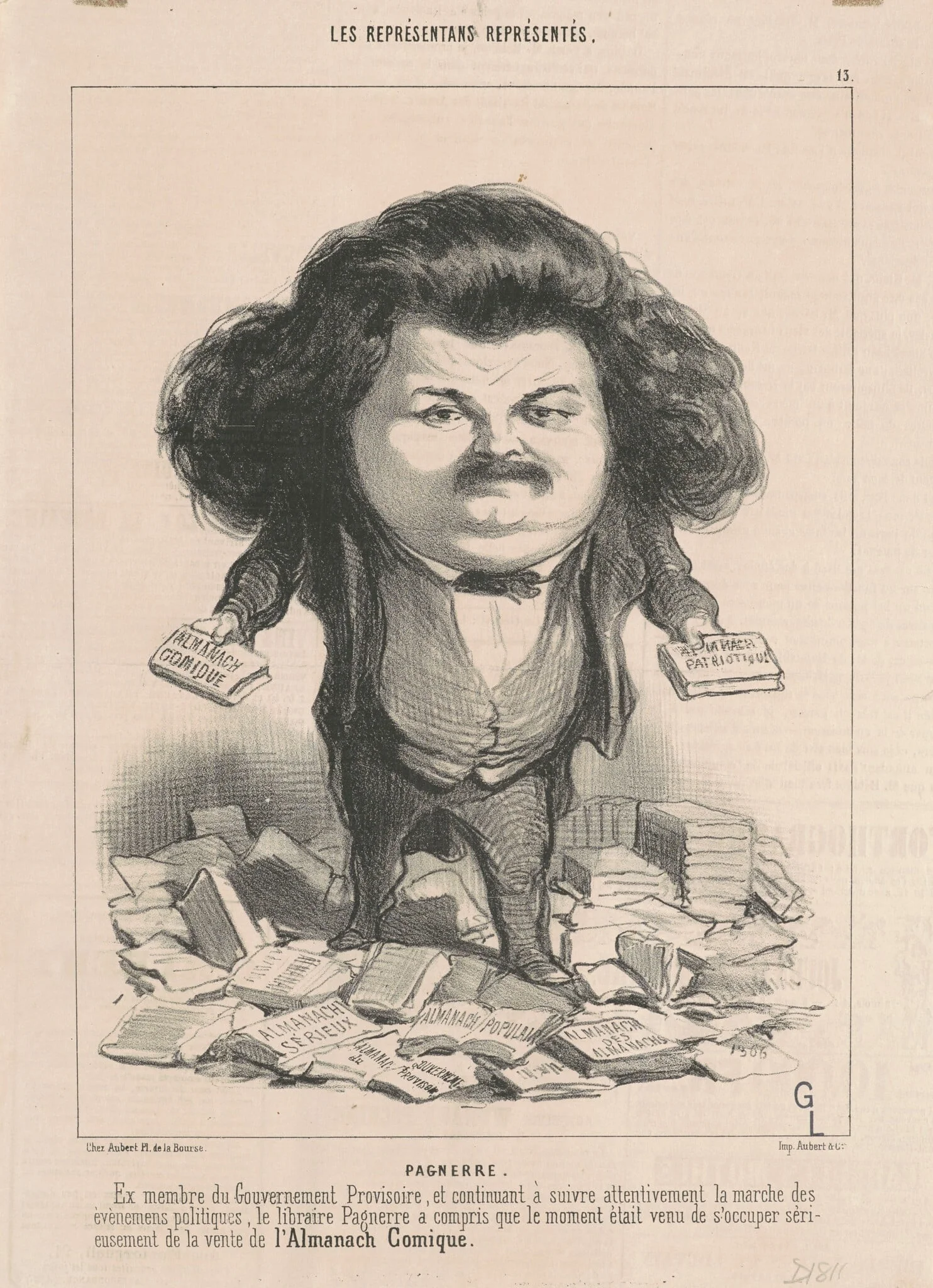 Ant. Laurent Pagnerre, by Honoré Daumier, ink, 1849