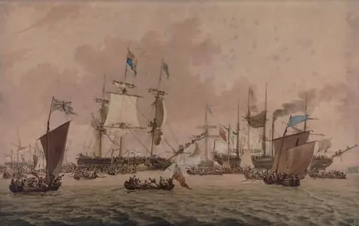 Shipping and boats: George IV passing Great Ormesby, Yarmouth, on his return from Edinburgh 1822