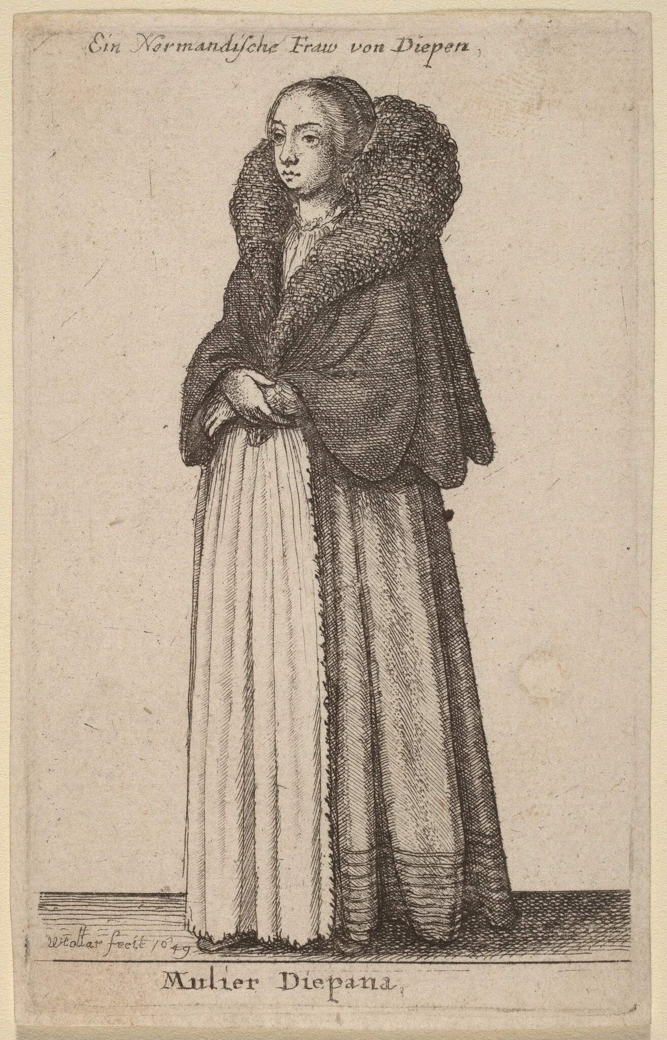 Mulier Diepana, by Wenceslaus Hollar, ink, 1649
