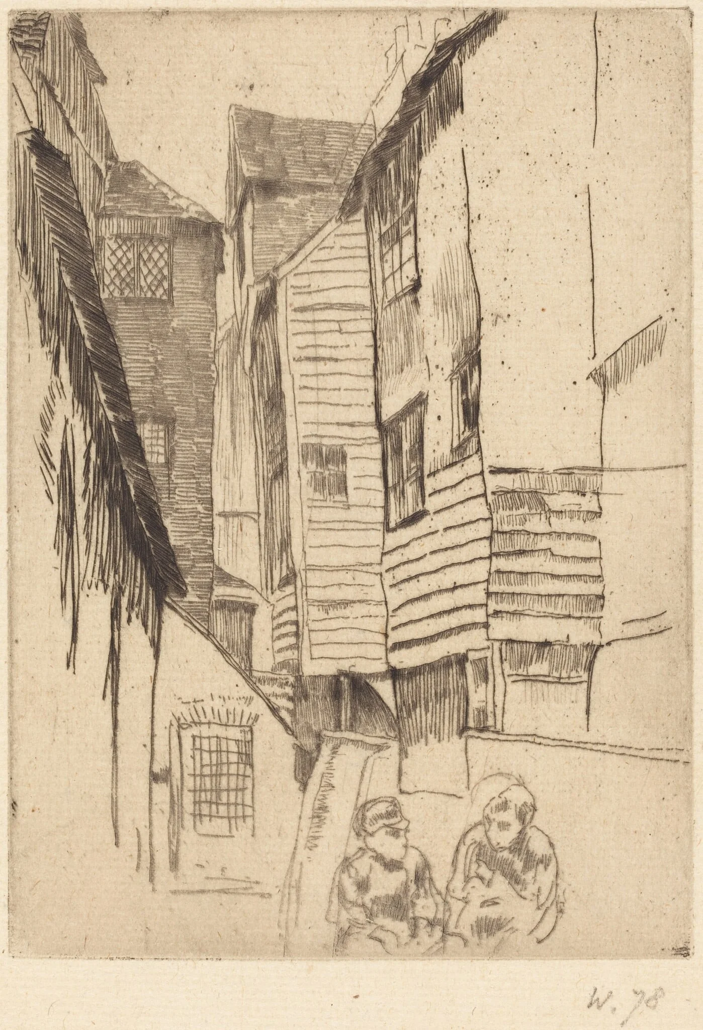 Little Smithfield, by James McNeill Whistler, ink, 1877