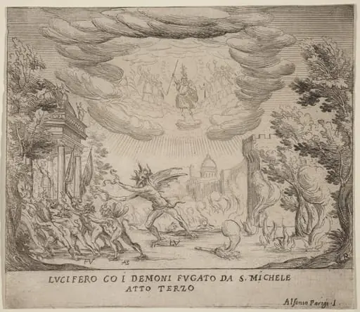 Lucifer and Demons Fleeing Saint Michael