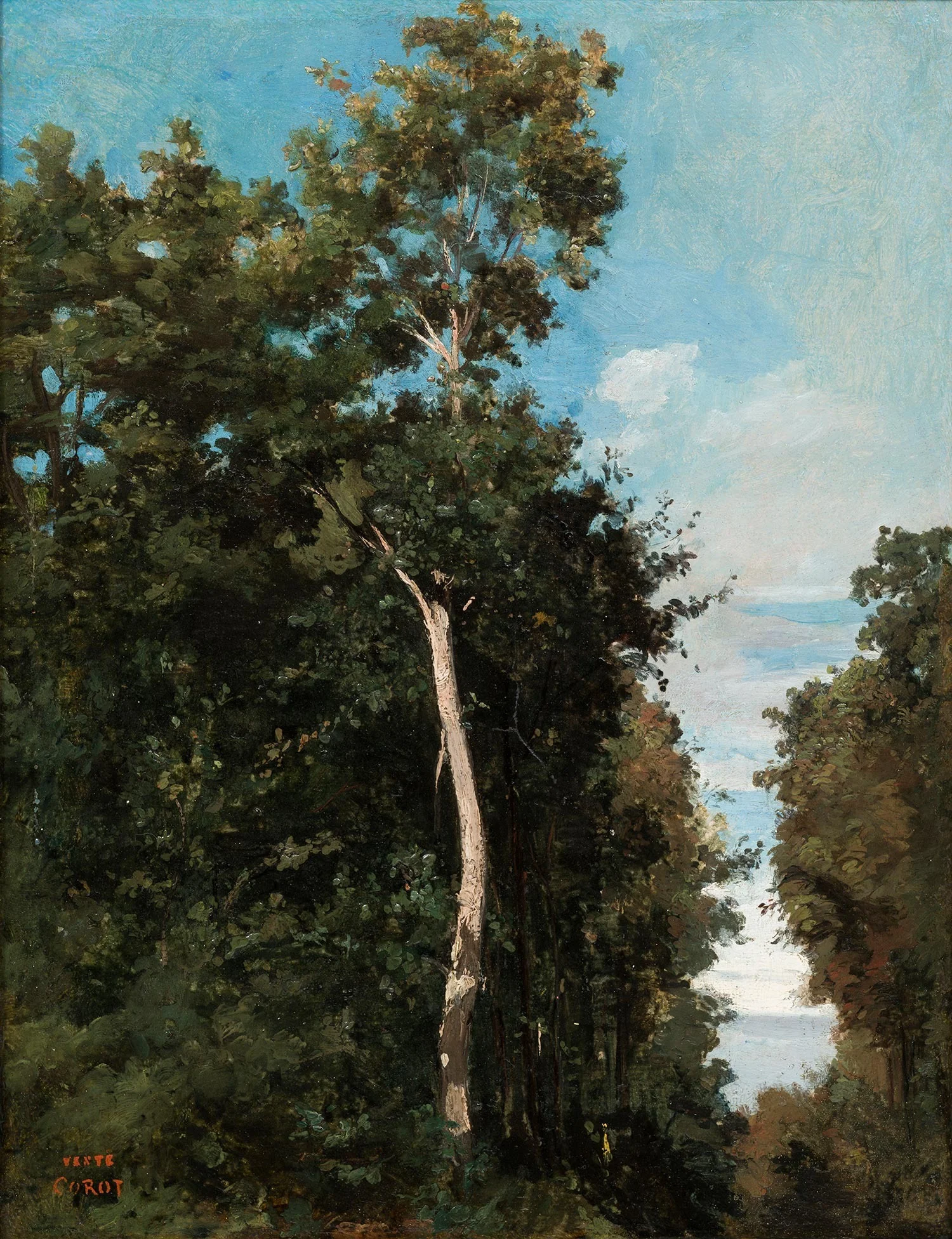 Le Bois sur la côte de Grâce à Honfleur, by Jean Baptiste Camille Corot, oil, 1830