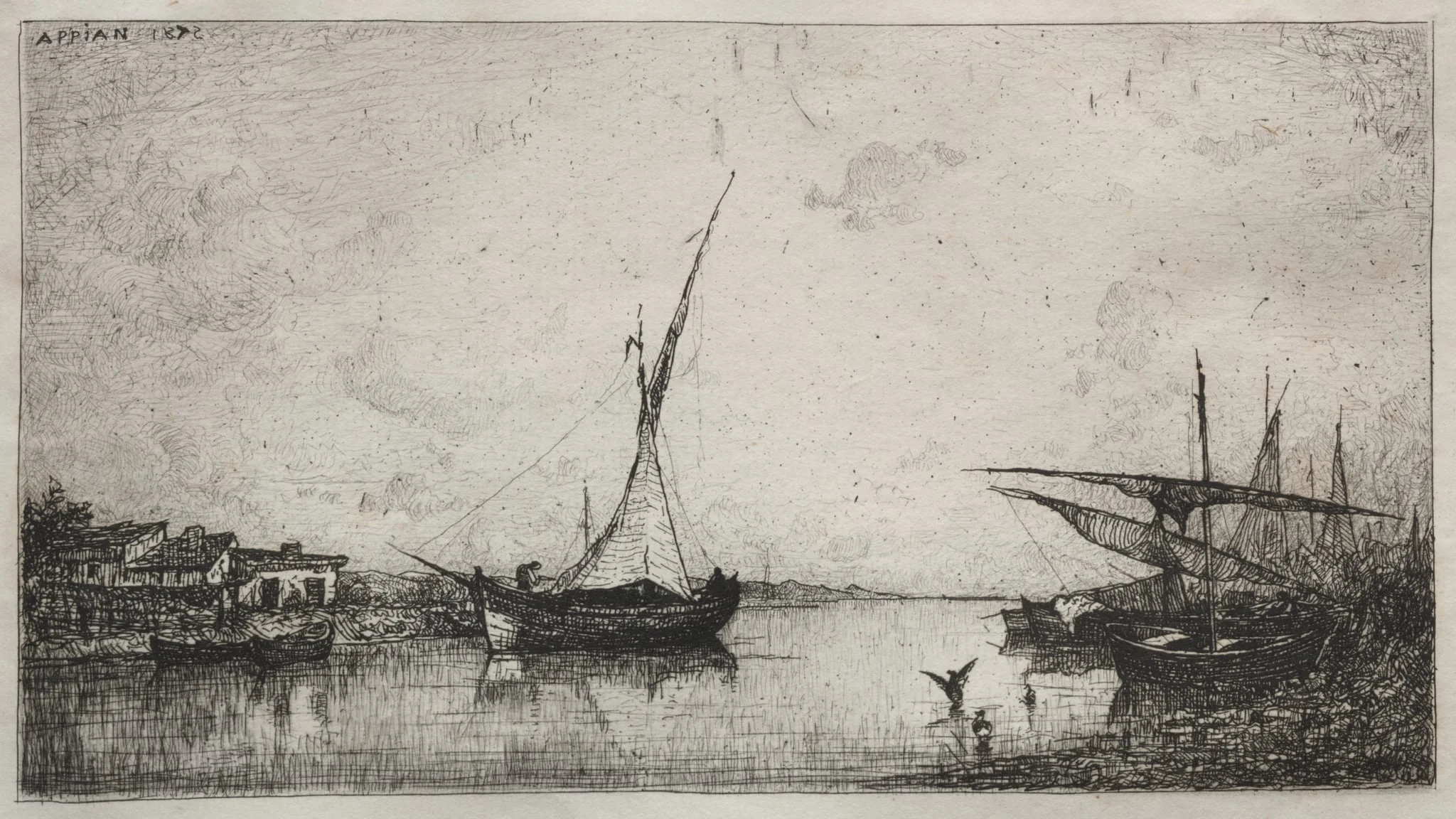 Canal at Martiques, by Adolphe Appian, 1872
