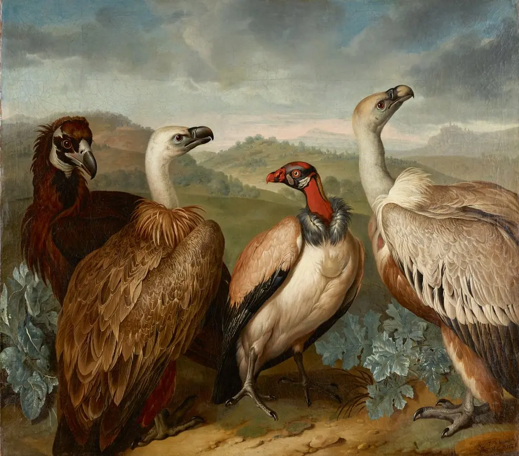 Four Vultures of Different Kind