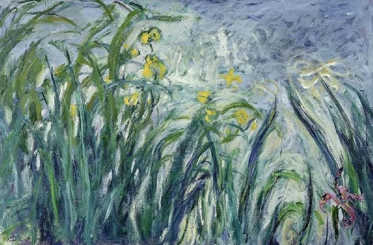 Iris jaunes et mauves, by Claude Monet, oil, 1924