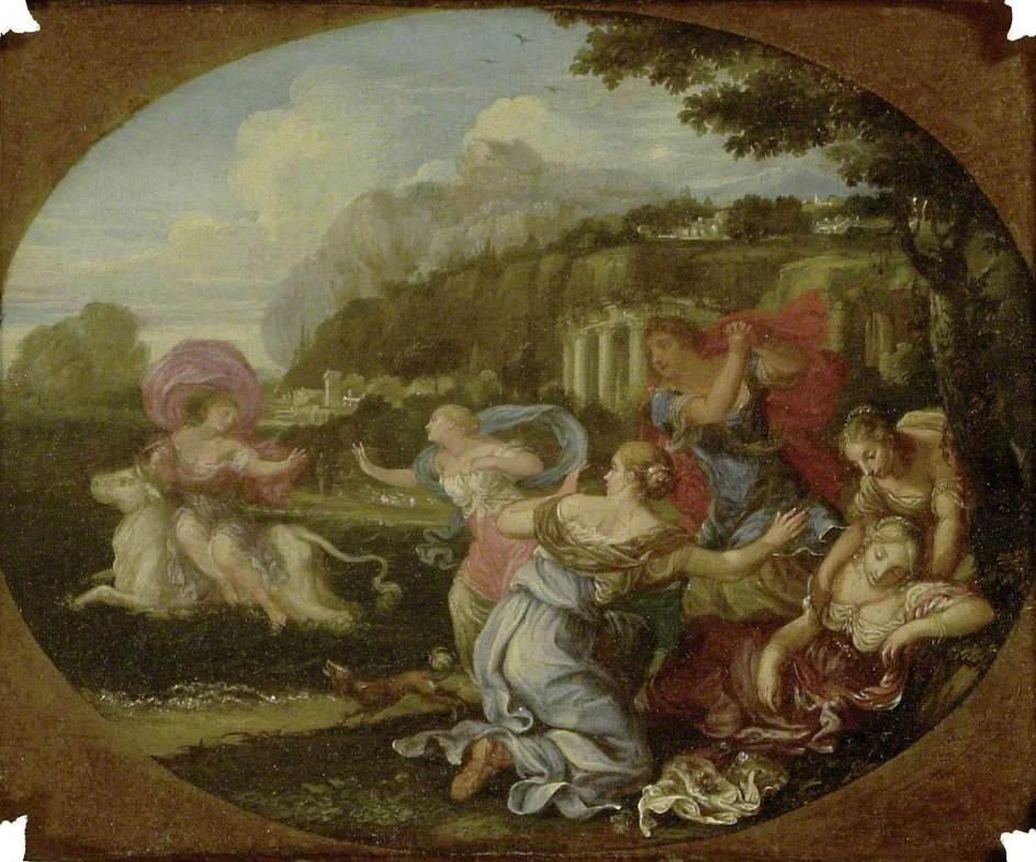 The Rape of Europa, by Niccolò Berrettoni, oil, 1669