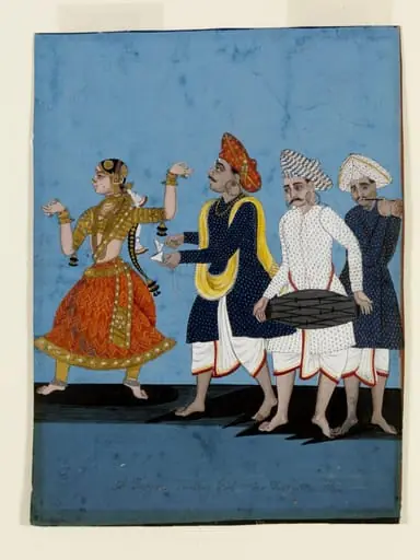 A dancing- girl with three musicians