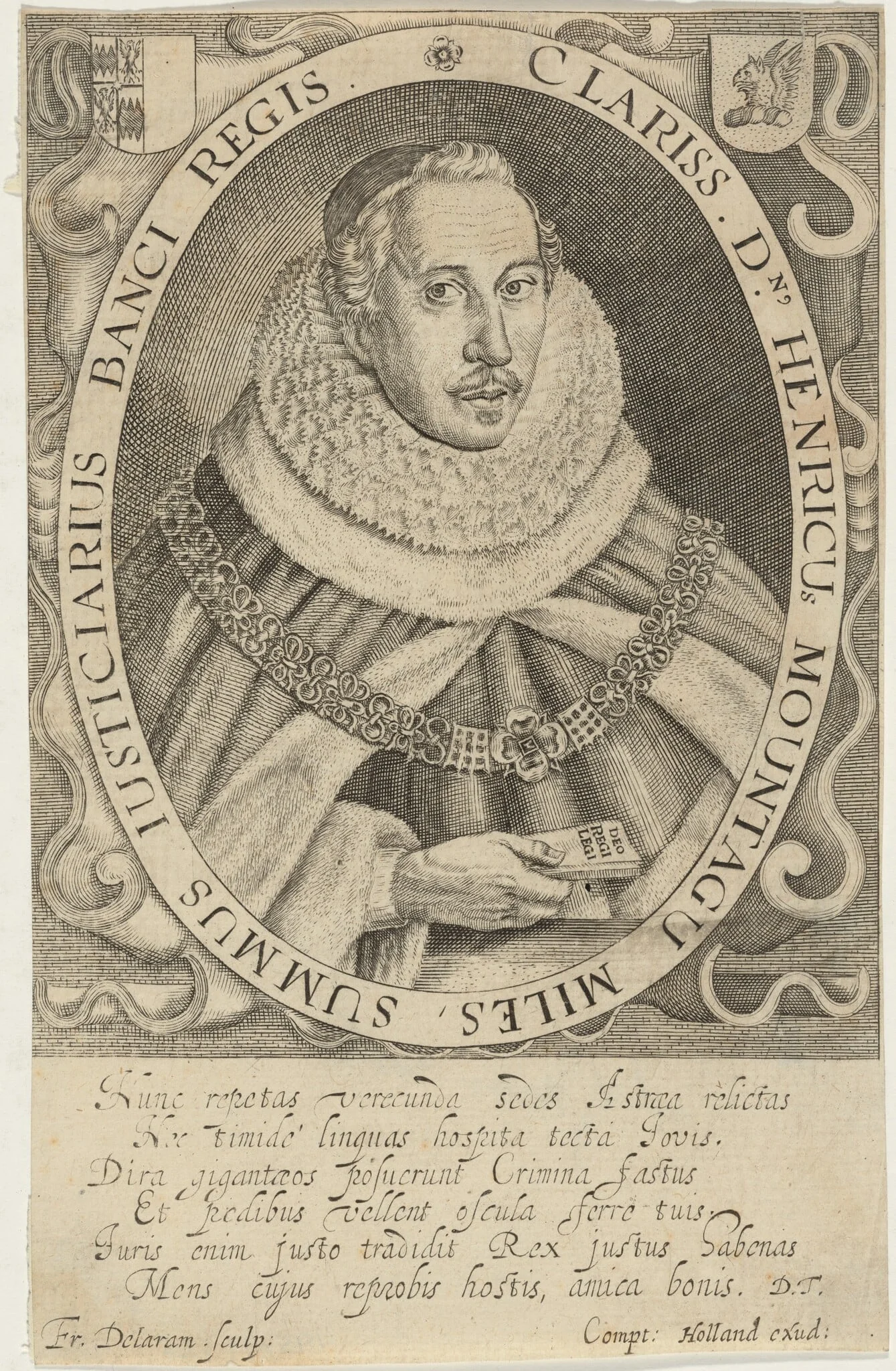 Henricus Montagu (Henry Montague, First Earl of Manchester), by Francis Delaram, ink, 1608