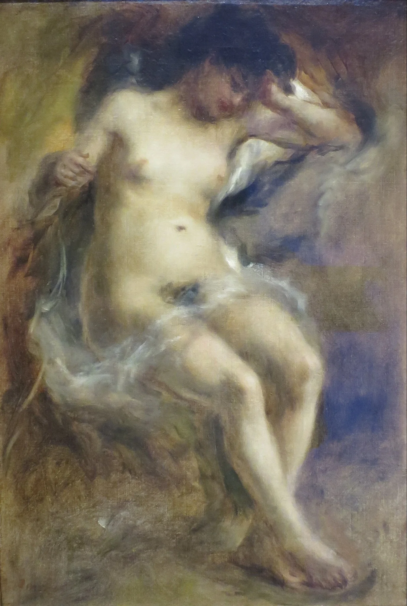 Nu assis, by Auguste Renoir, oil, 1872