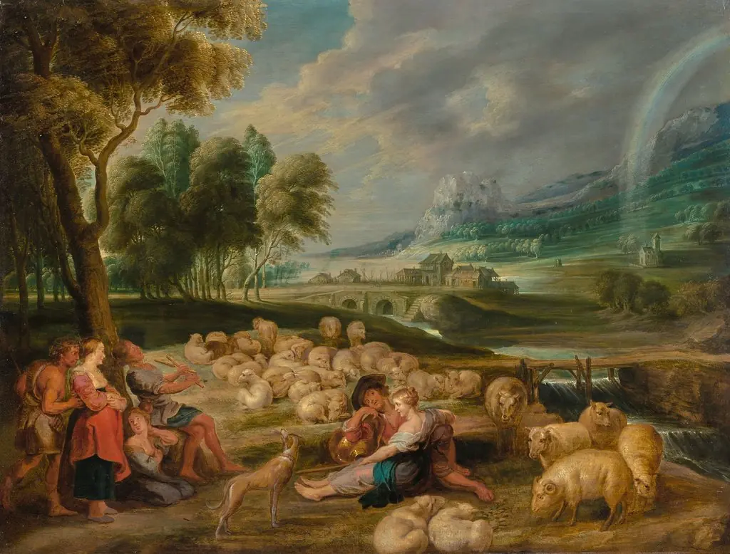 Landscape with a rainbow