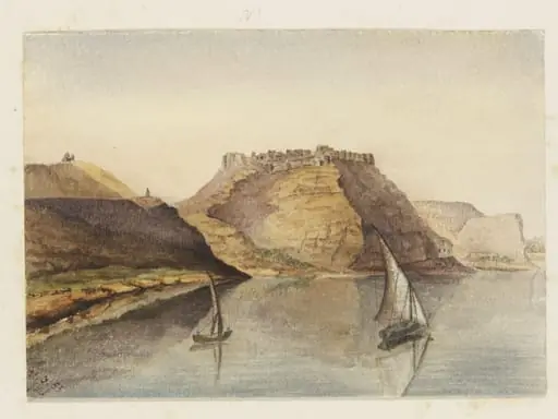 `Castle of Ibreem or Premnis,  Nubia.  Taken from our Boat'