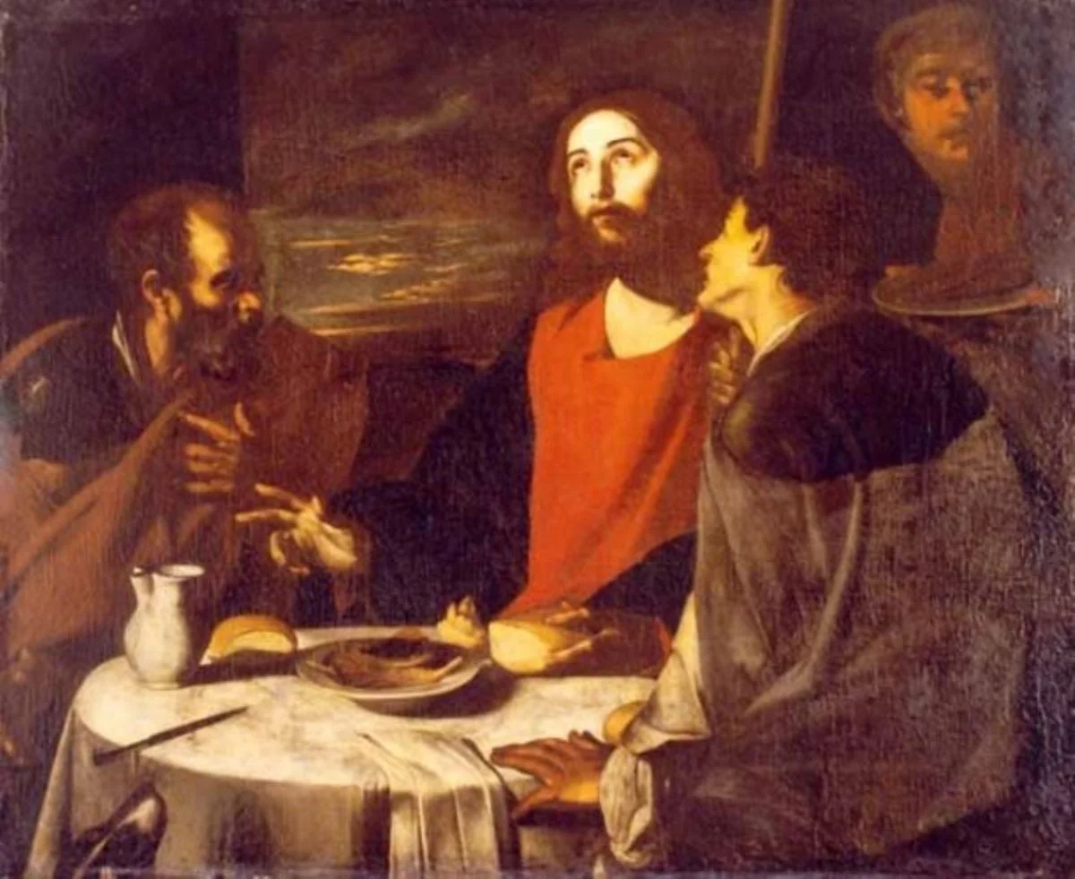 Cina din Emaus, by Massimo Stanzione, unspecified, 1647