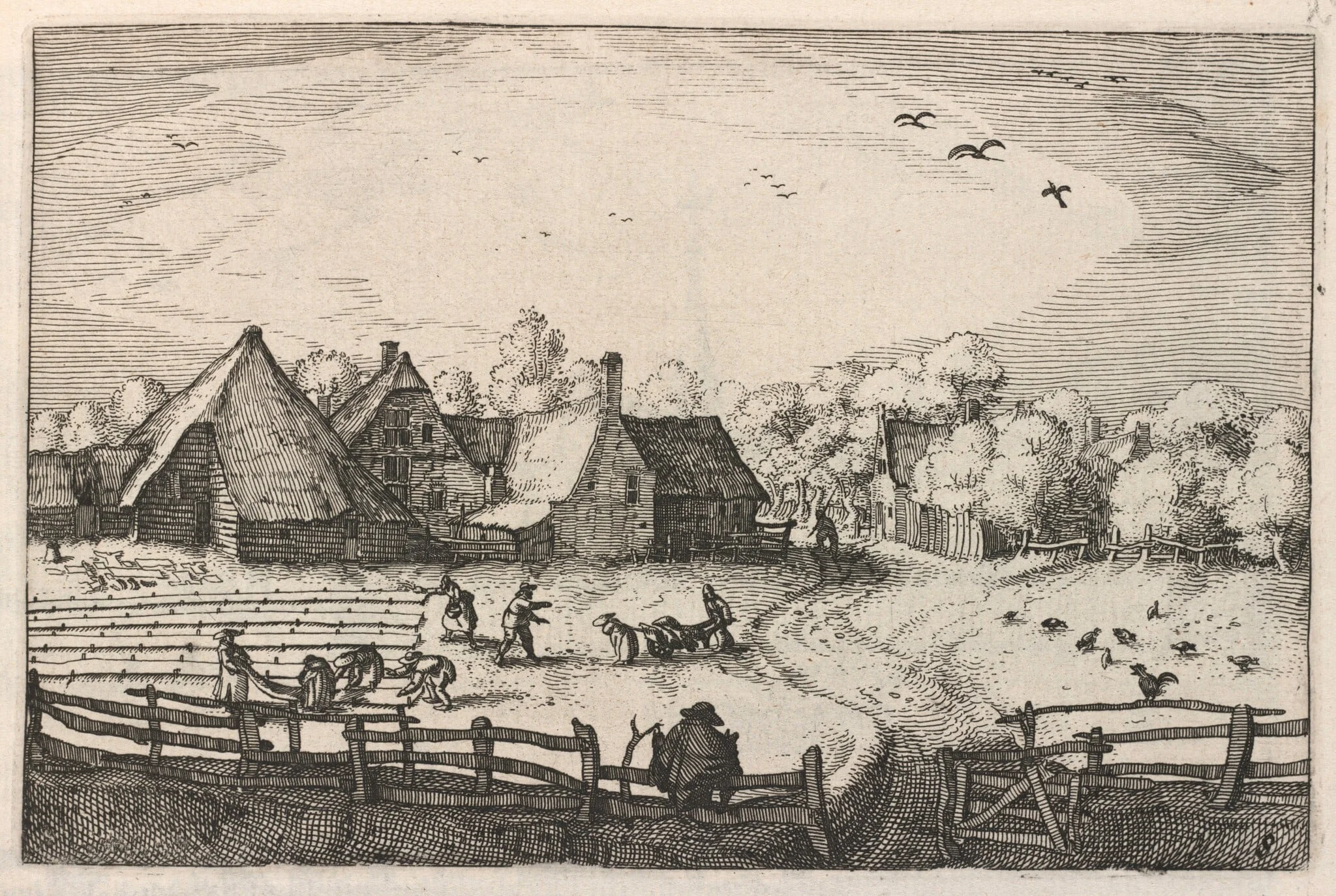 Blekerye aededuyne gelegen (Farms and Bleaching-Fields), by Claes Jansz Visscher, ink, 1612