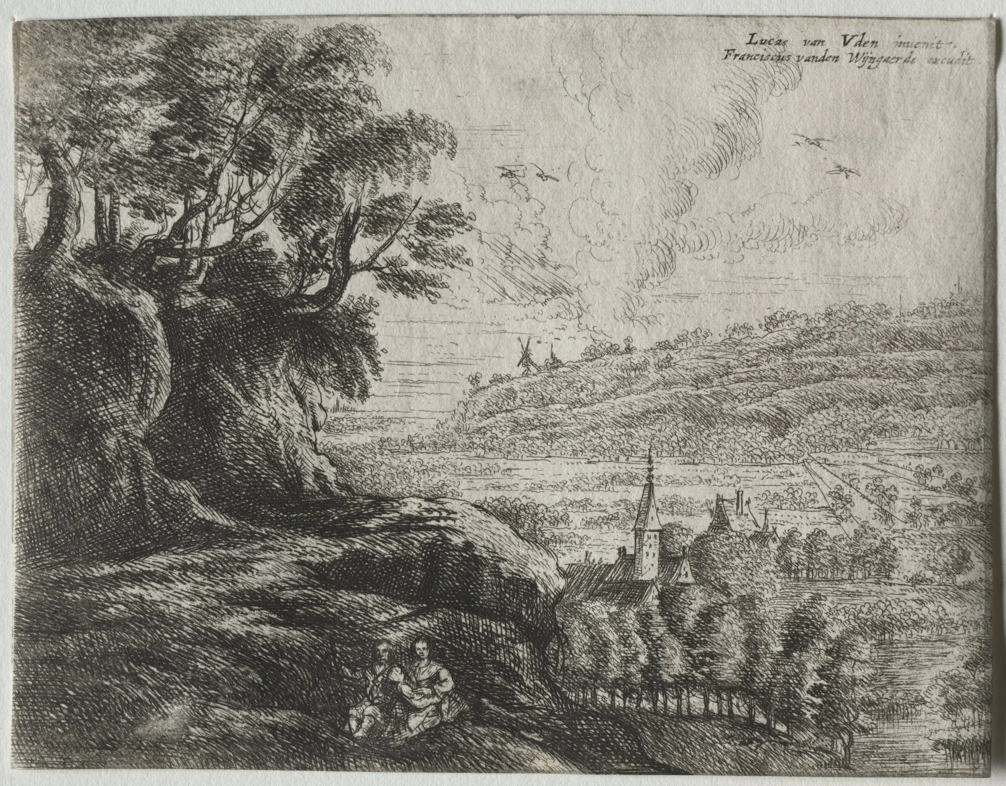 Landscape with a Peasant Couple and Baby, by Lucas van Uden, 1643